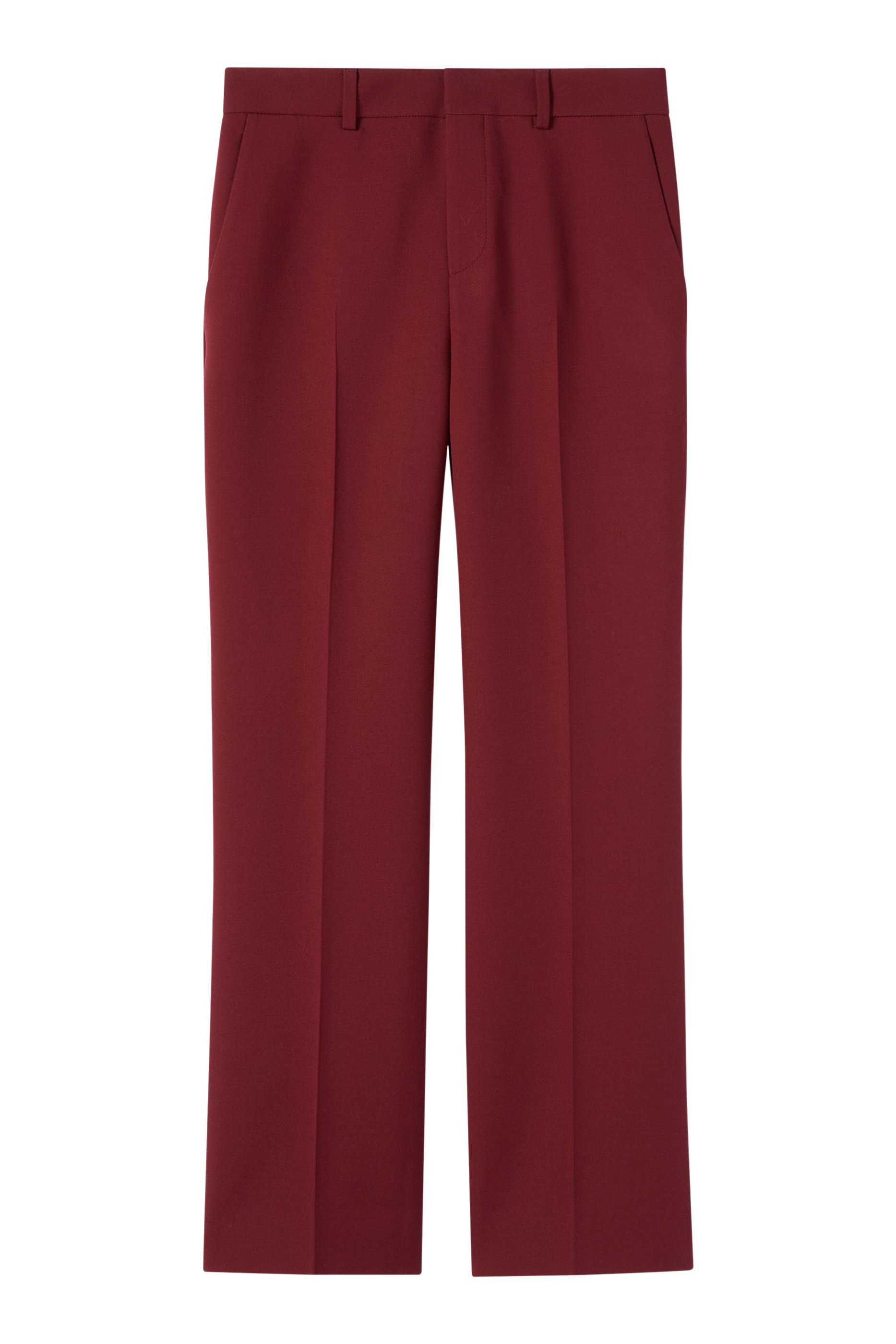 Logo Embroidered Wool Silk Pants