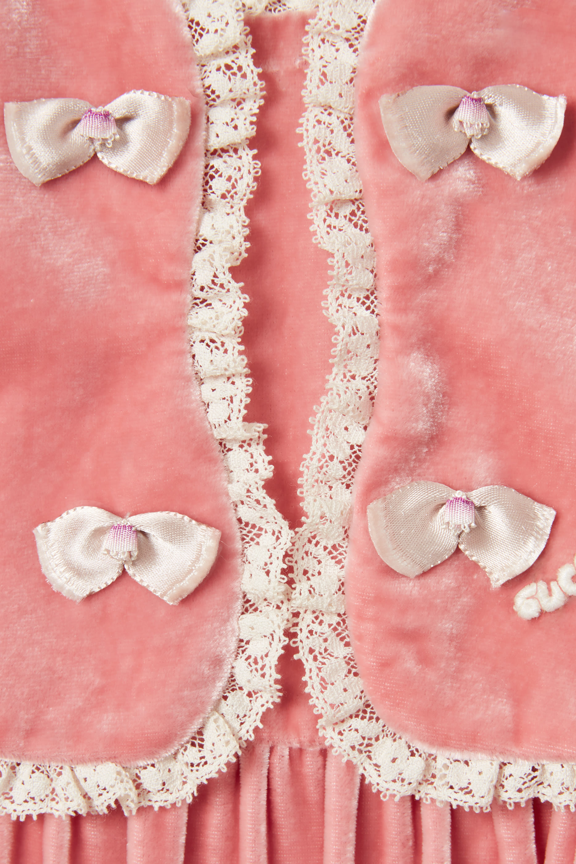 Kids Bow Detail Velvet Dress