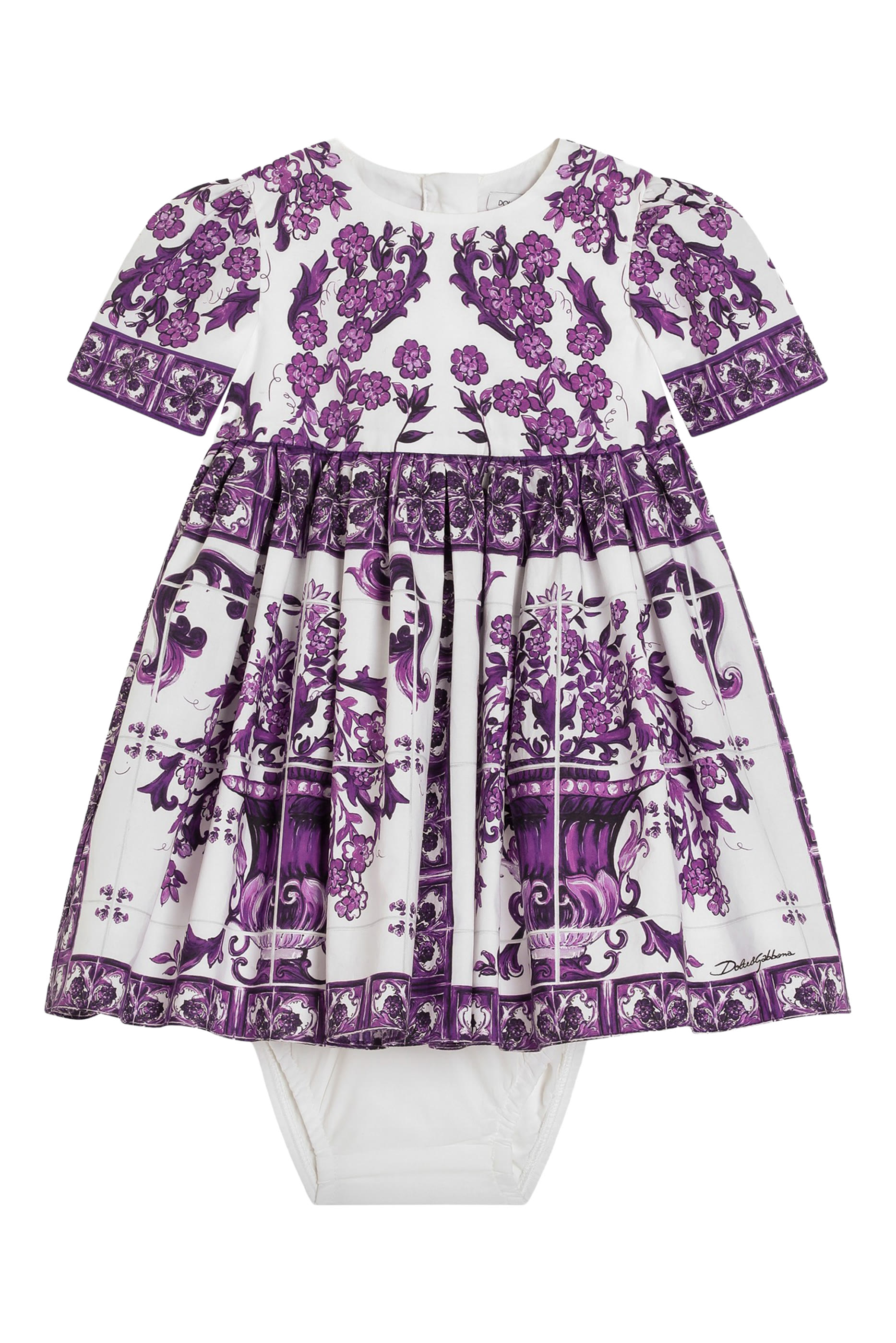 Kids Majolica-Print Cotton Poplin Dress