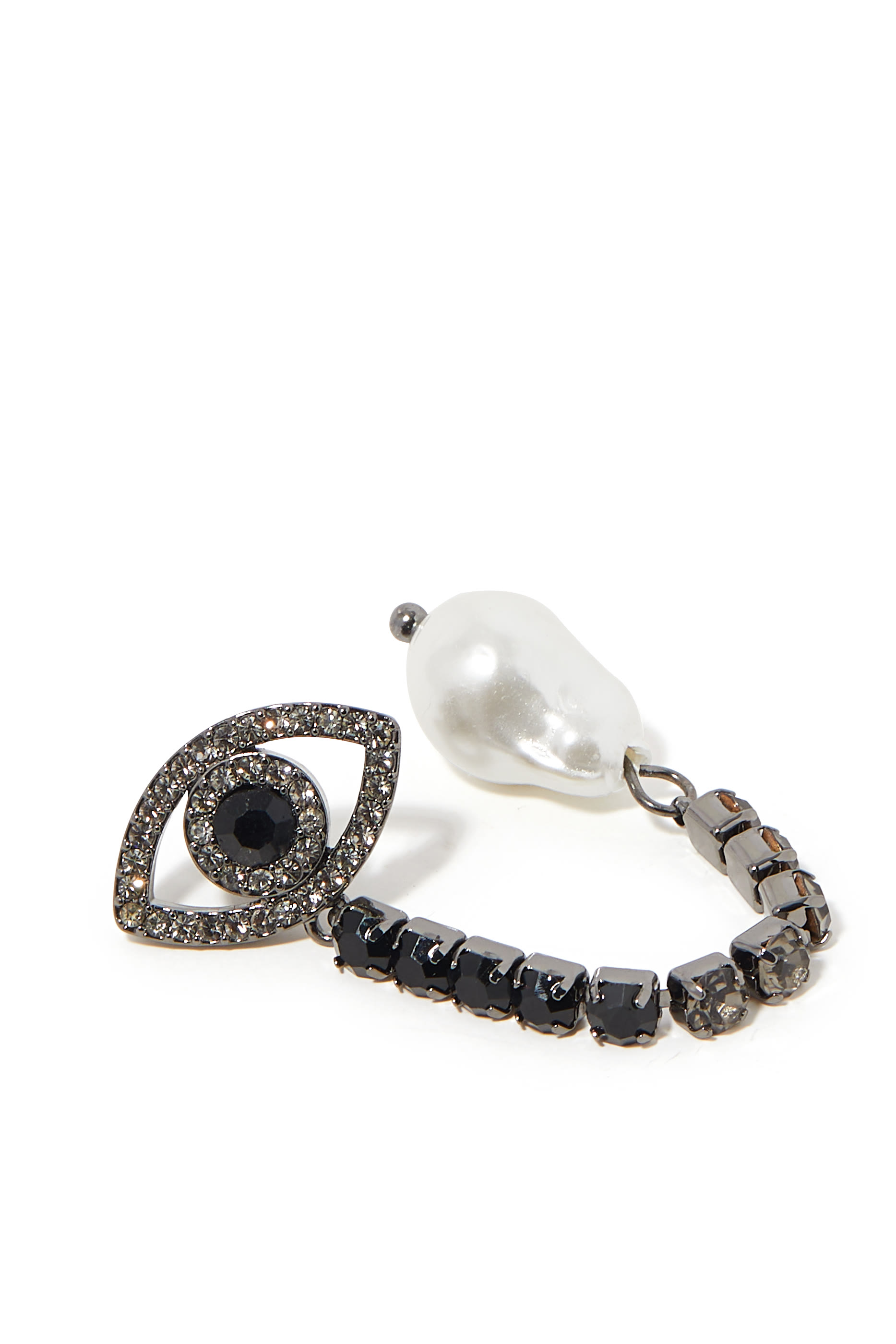 Eye Pearl Linear Earrings