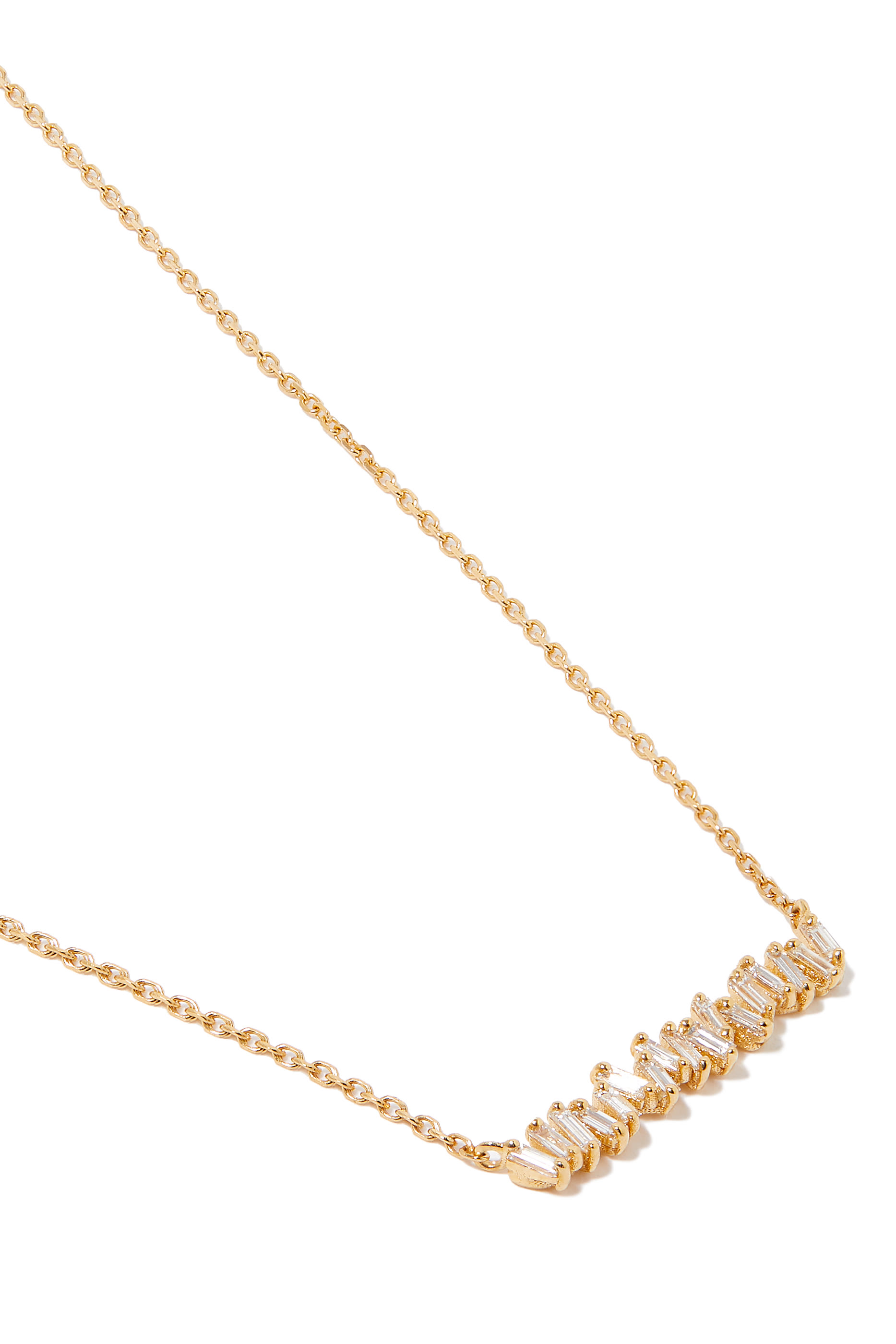 Bar Necklace, 18k Yellow Gold & Diamonds