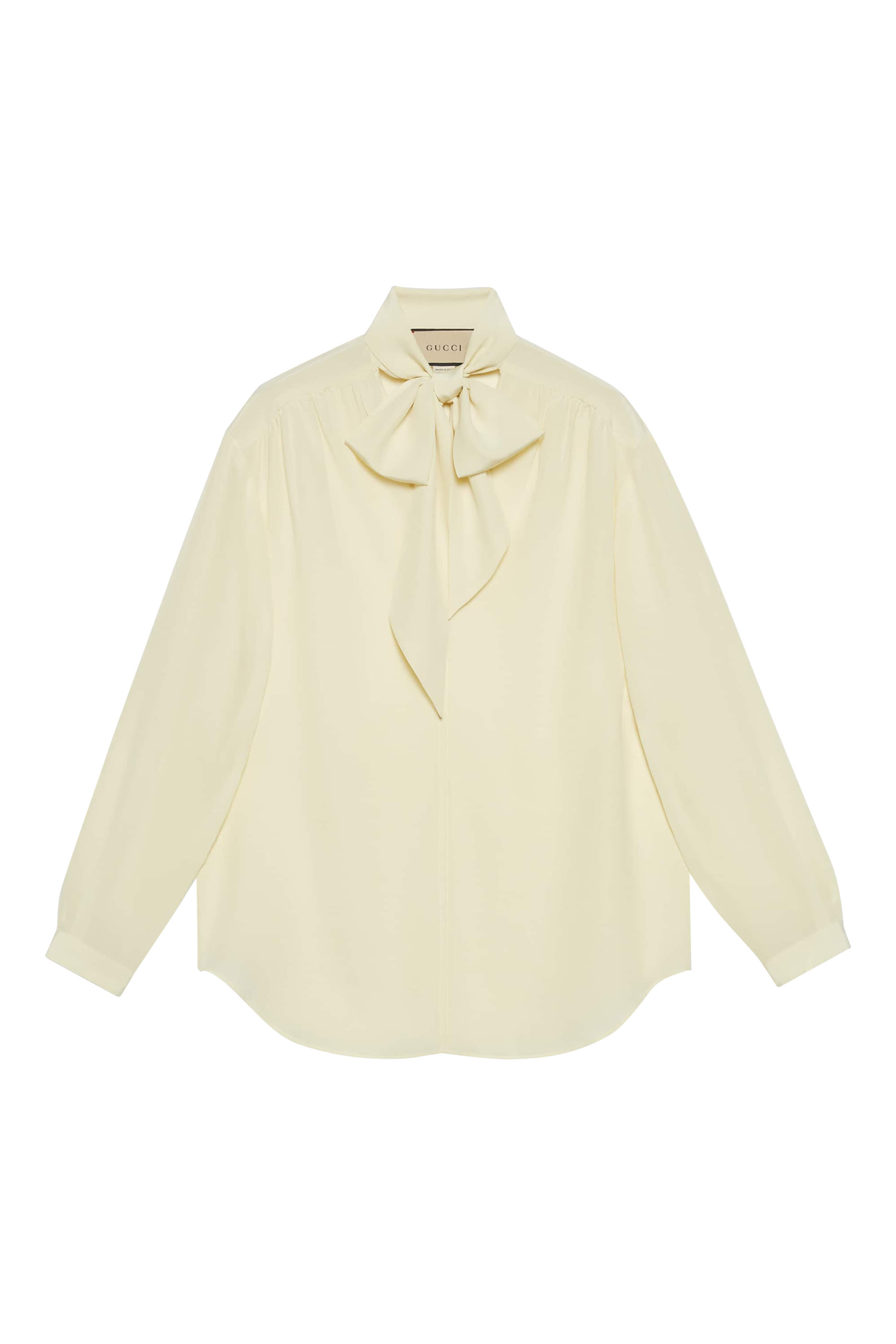 Cr&ecirc;pe Satin Shirt With Neck Tie