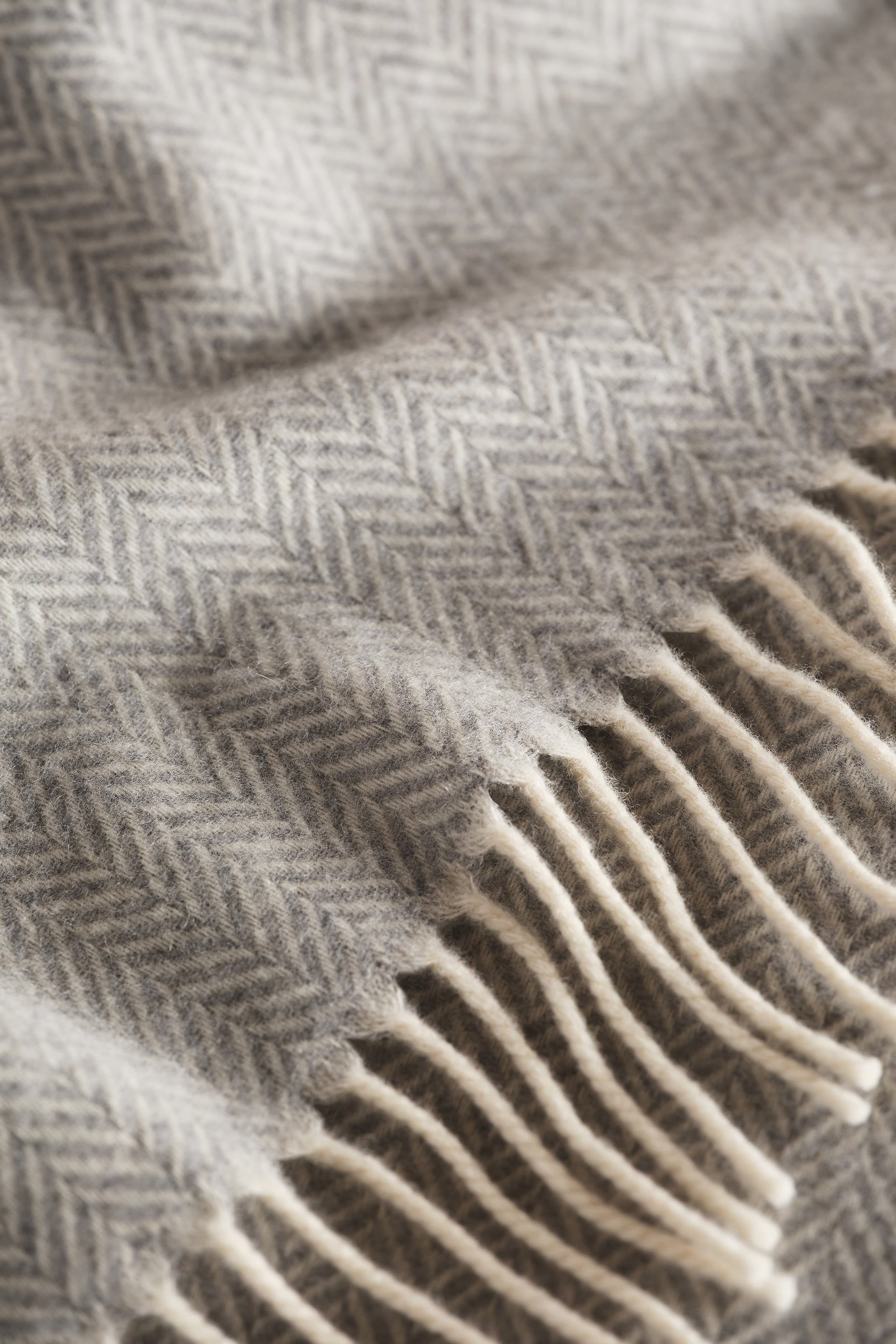 Luxury Wool Cashmere Herringbone Throw