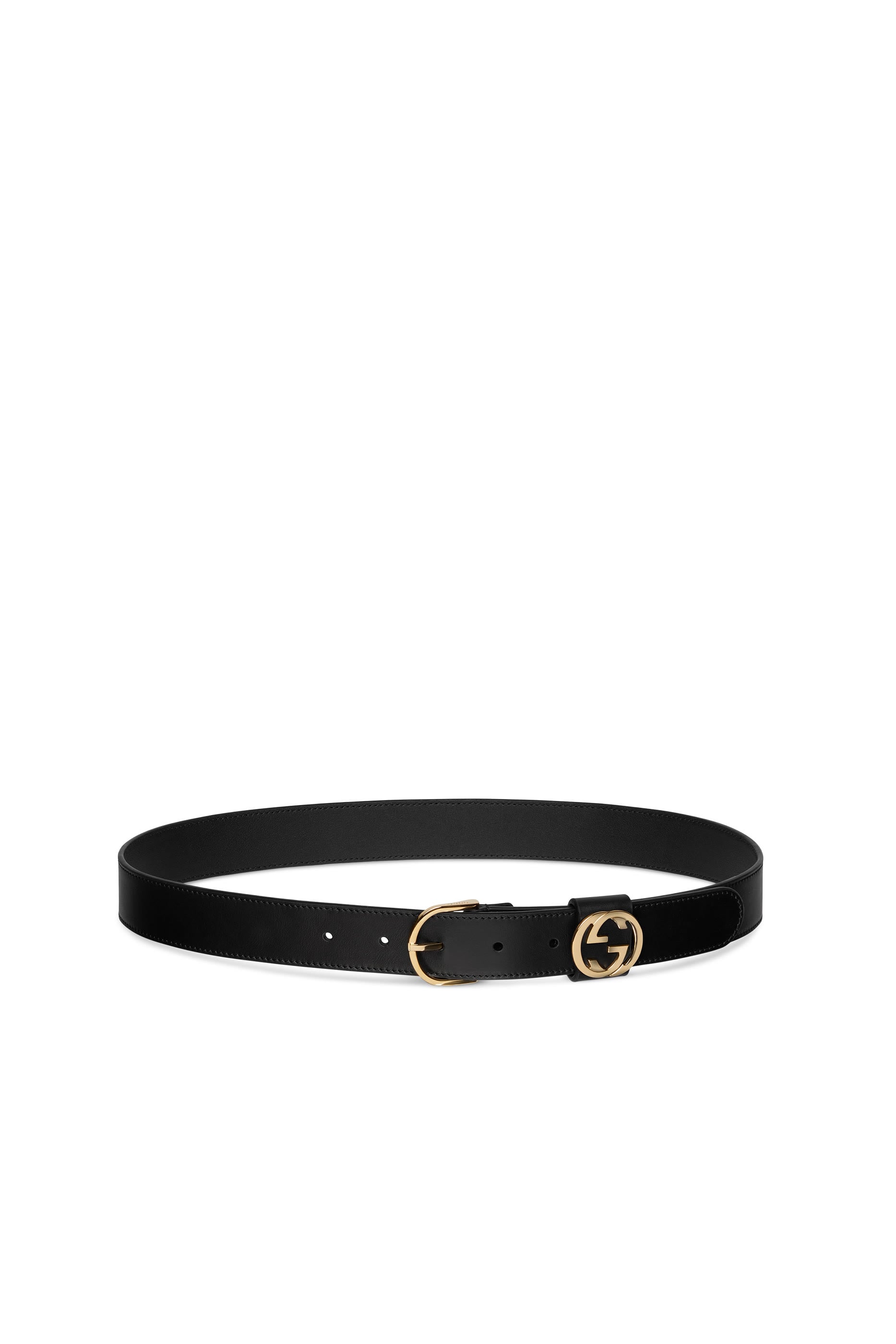 Interlocking G Detail Round Buckle Belt