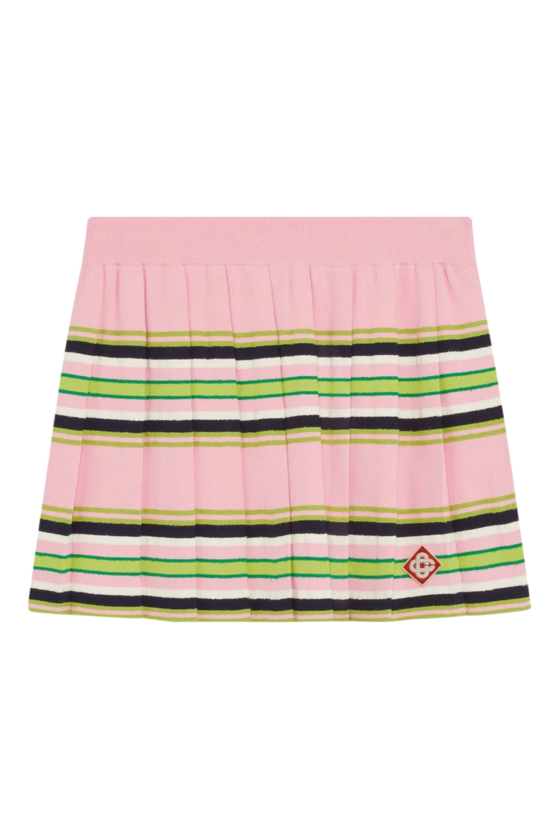 Striped Pleated Mini Skirt