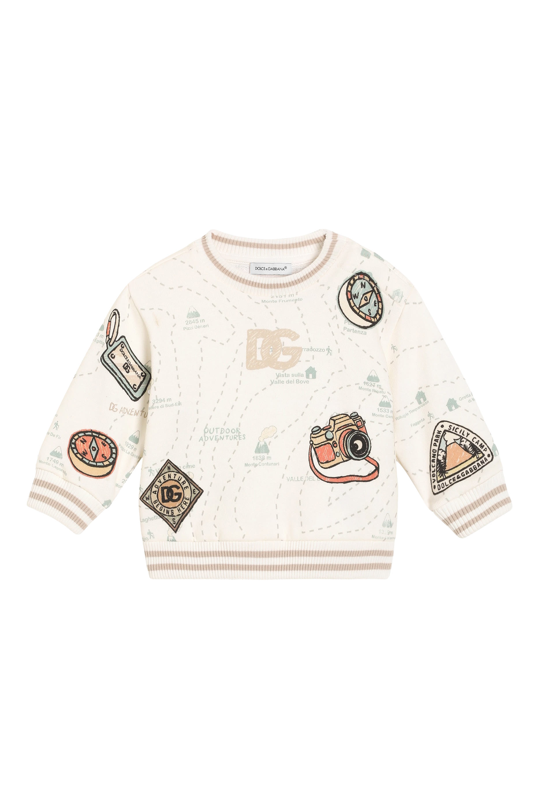 Kids Map Print Jersey Sweatshirt