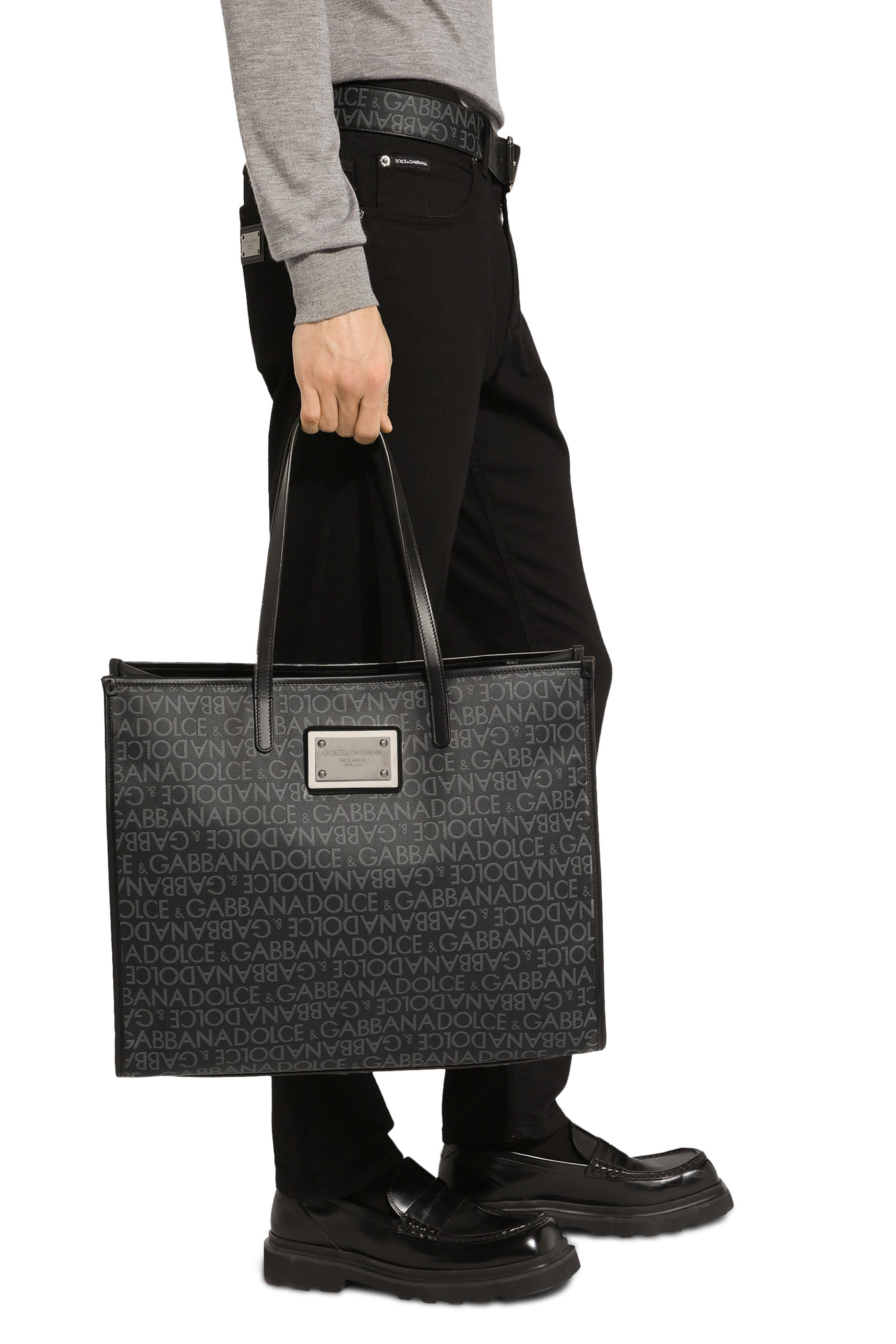 Large Coated Jacquard Shopper