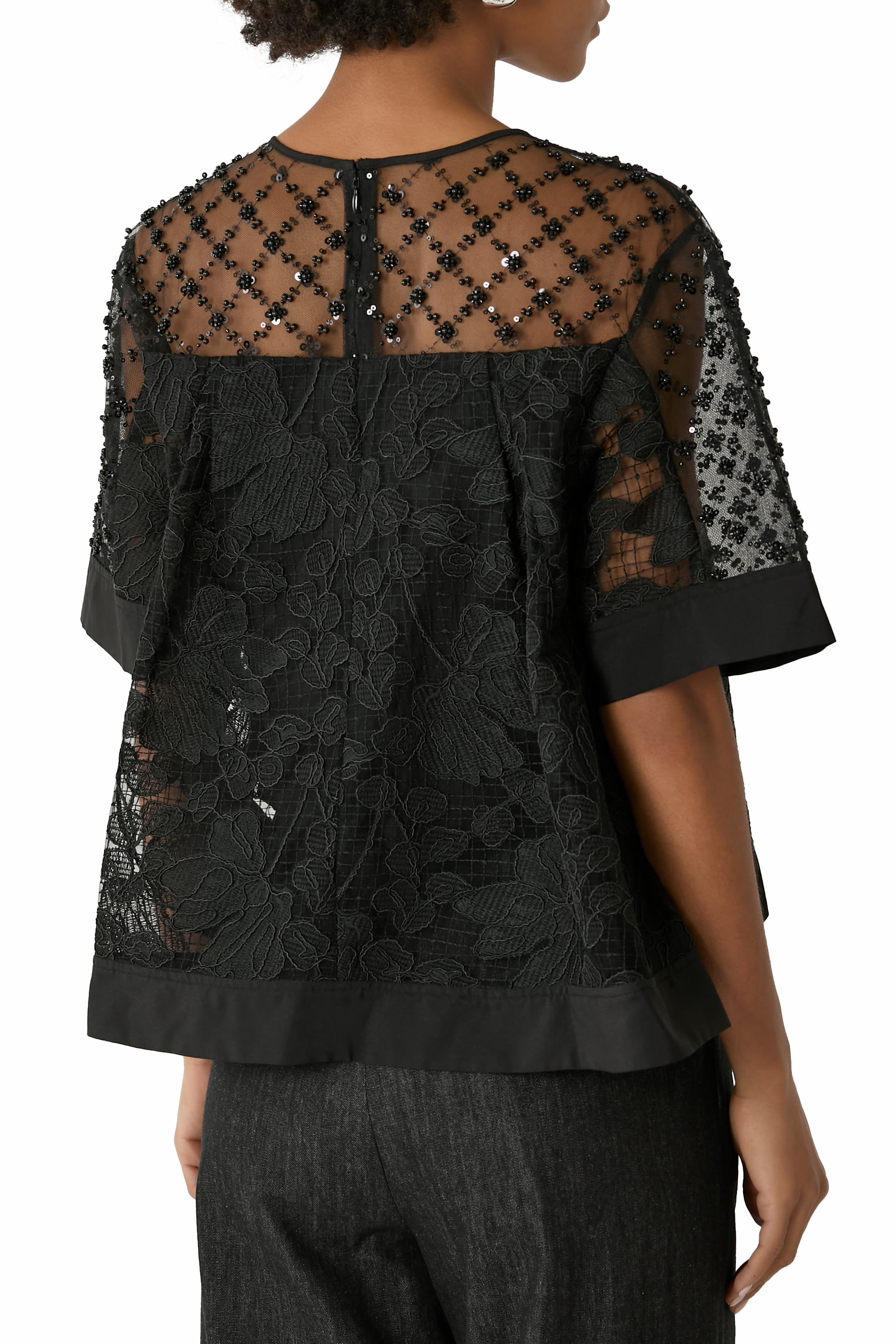 Corded Lace Organza Top