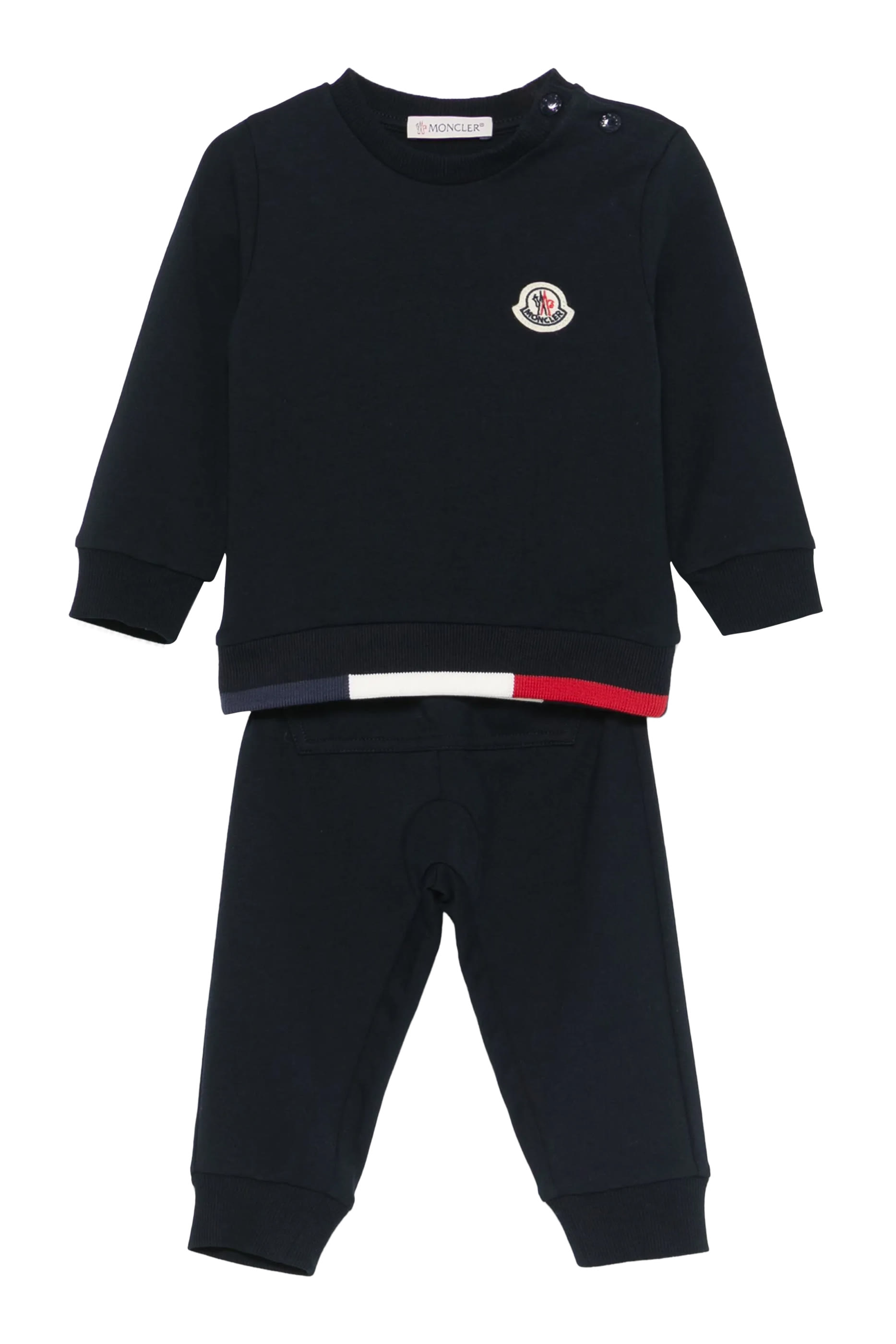 Kids Tricolour-Trimmed Cotton Tracksuit Set 