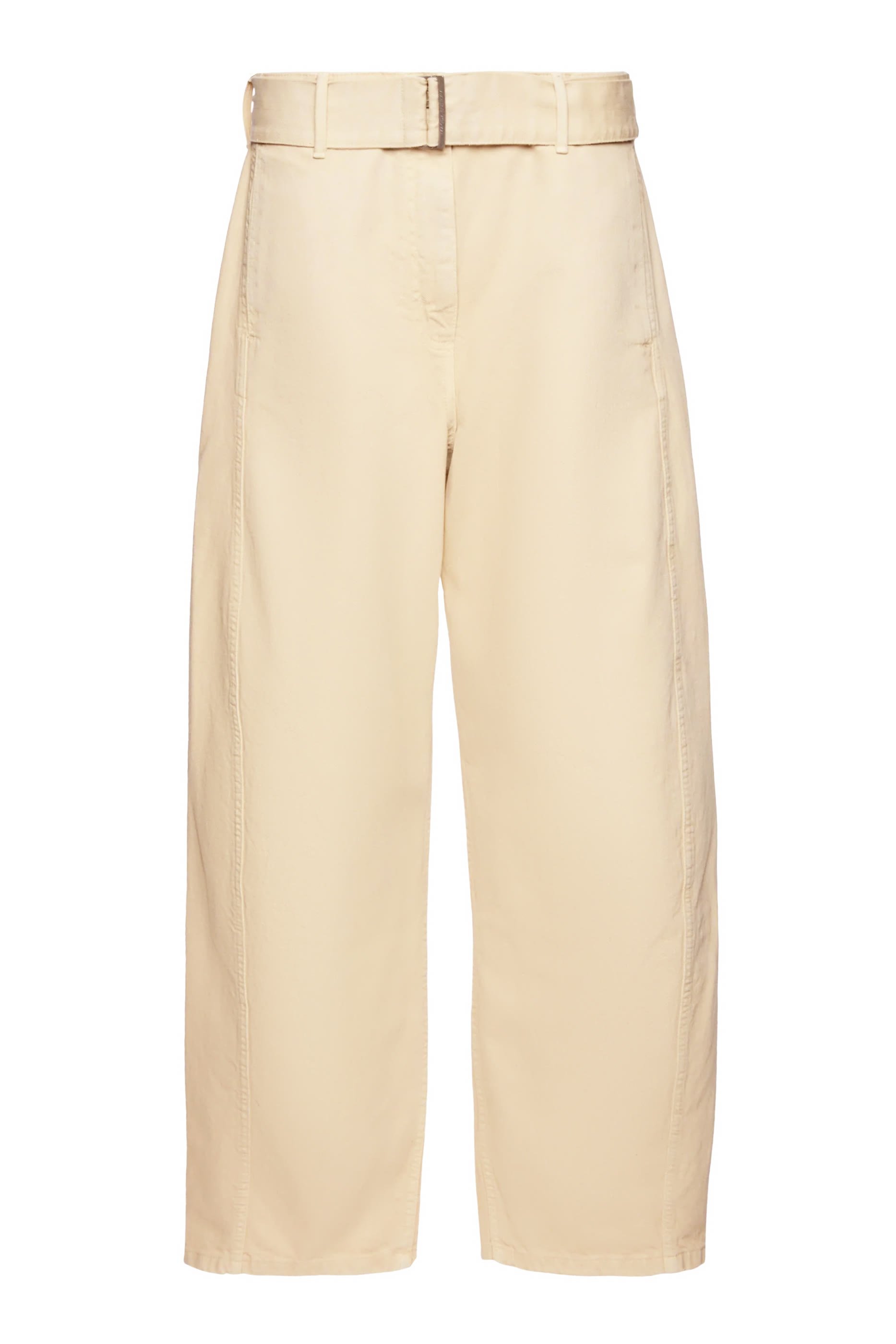  Belted Wide-Leg Denim Trousers 