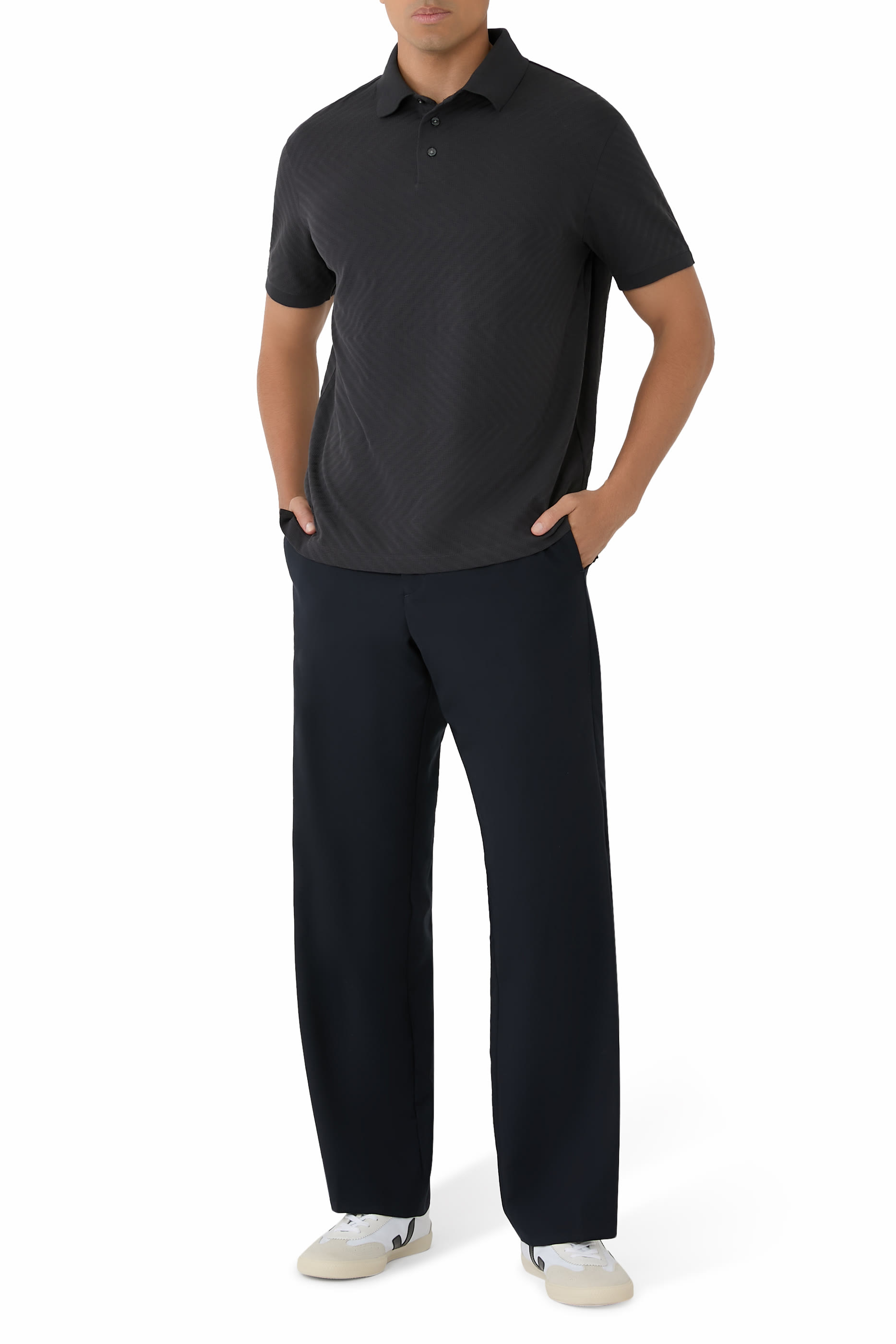 Horizontal Stripe Effect Polo Shirt