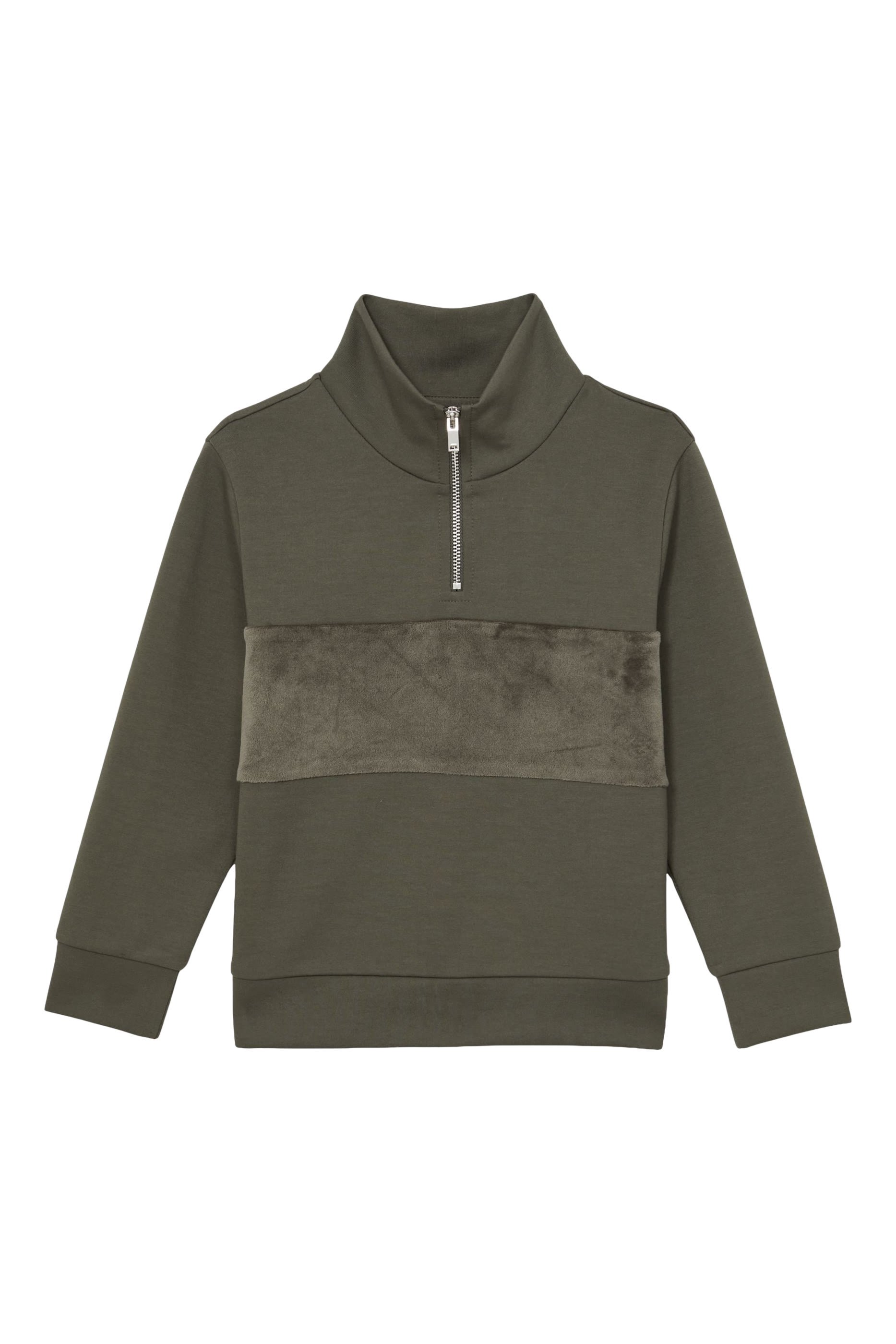 Kids Half-Zip Funnel Neck Velour Sweatshirt