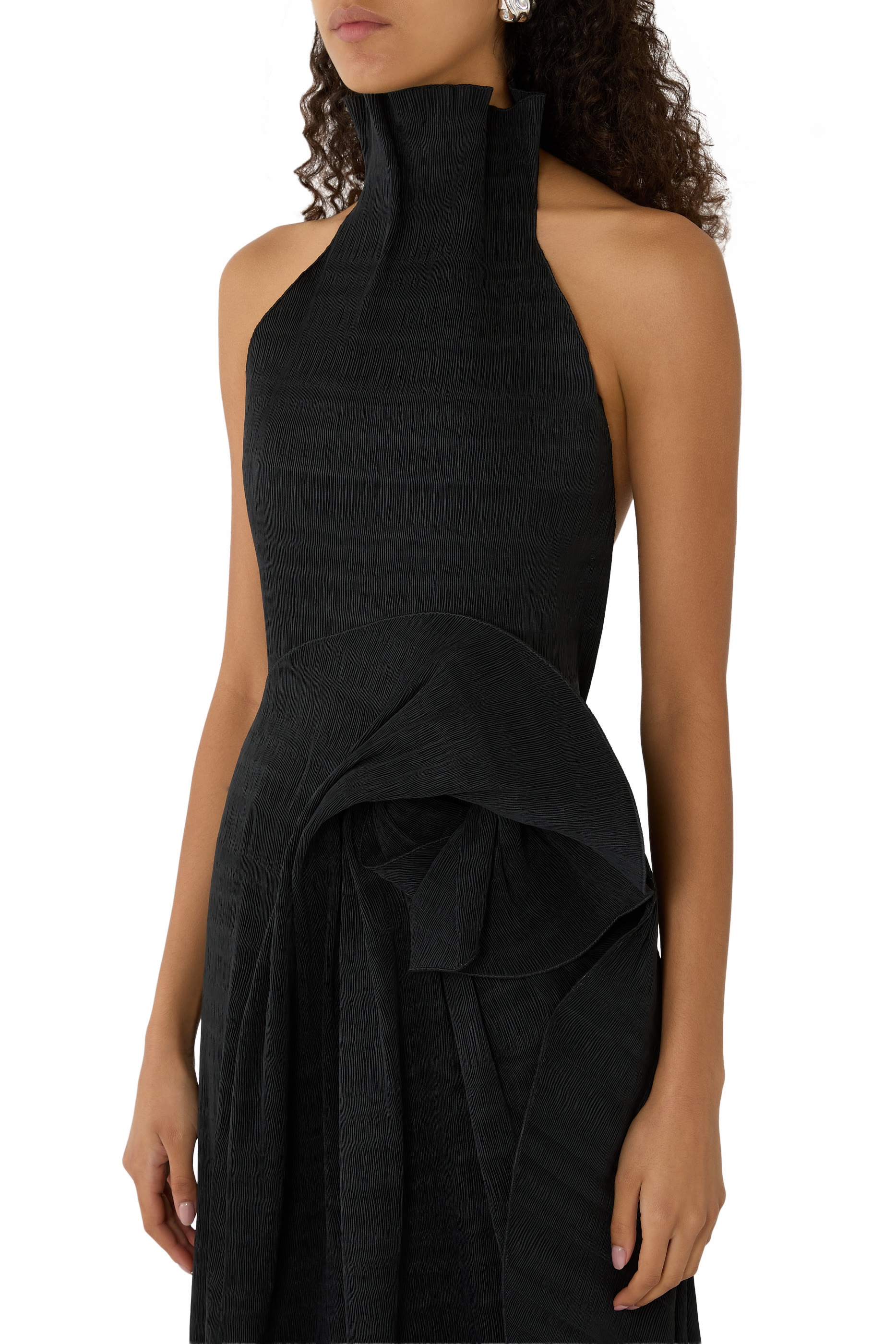 Open-Back Plissé Top