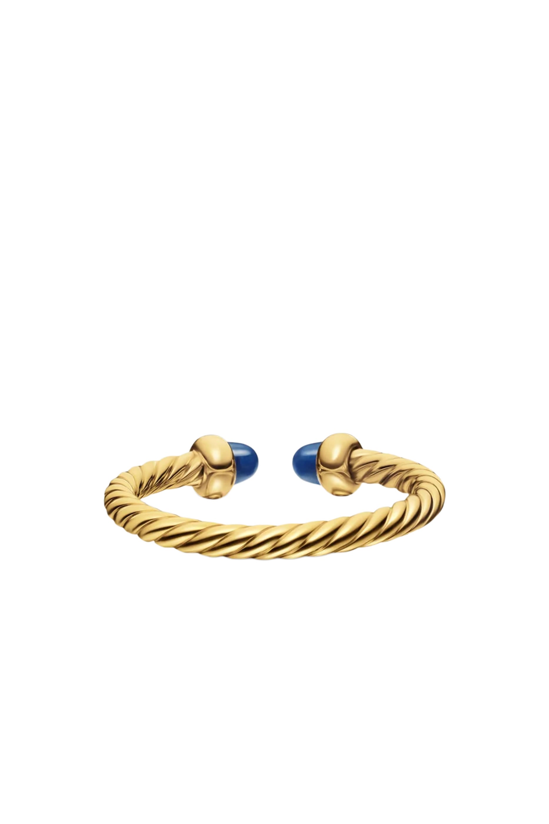 Micro Cablespira&reg; Flex Open Ring, 18K Yellow Gold with Blue Sapphires