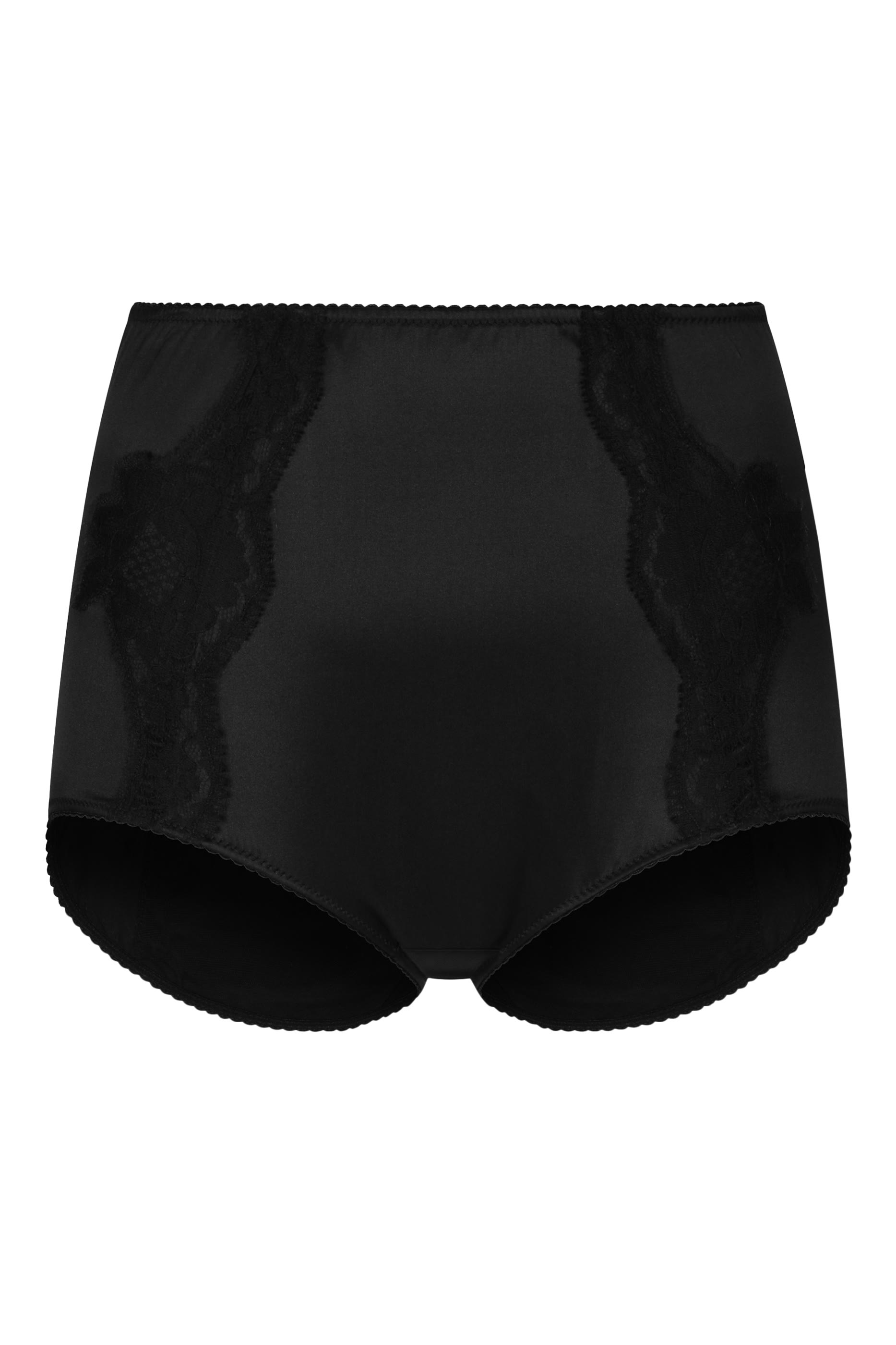 Lace Detailing Satin High-Waisted Panties