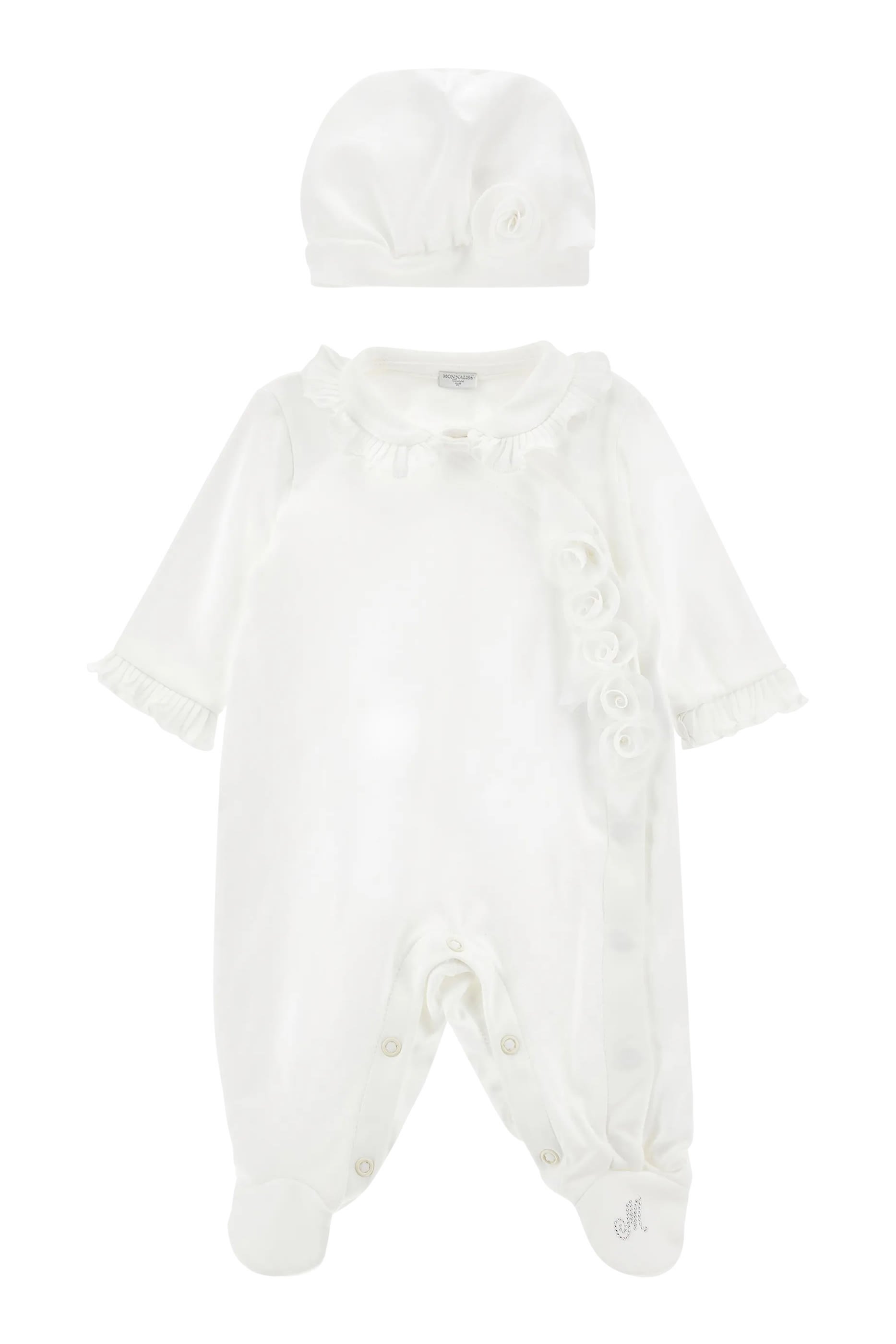 Kids Floral Appliqu&eacute; Jumpsuit & Hat Set 