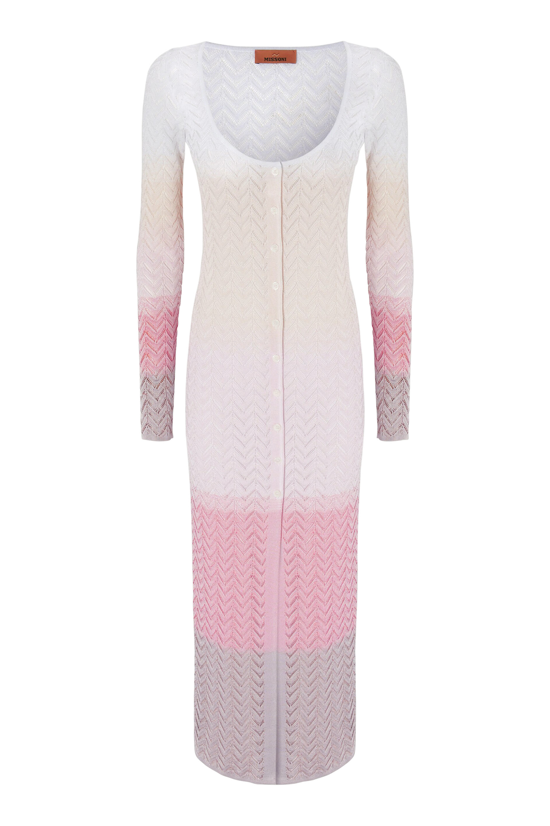 Gradient Chevron Viscose Long Cardigan