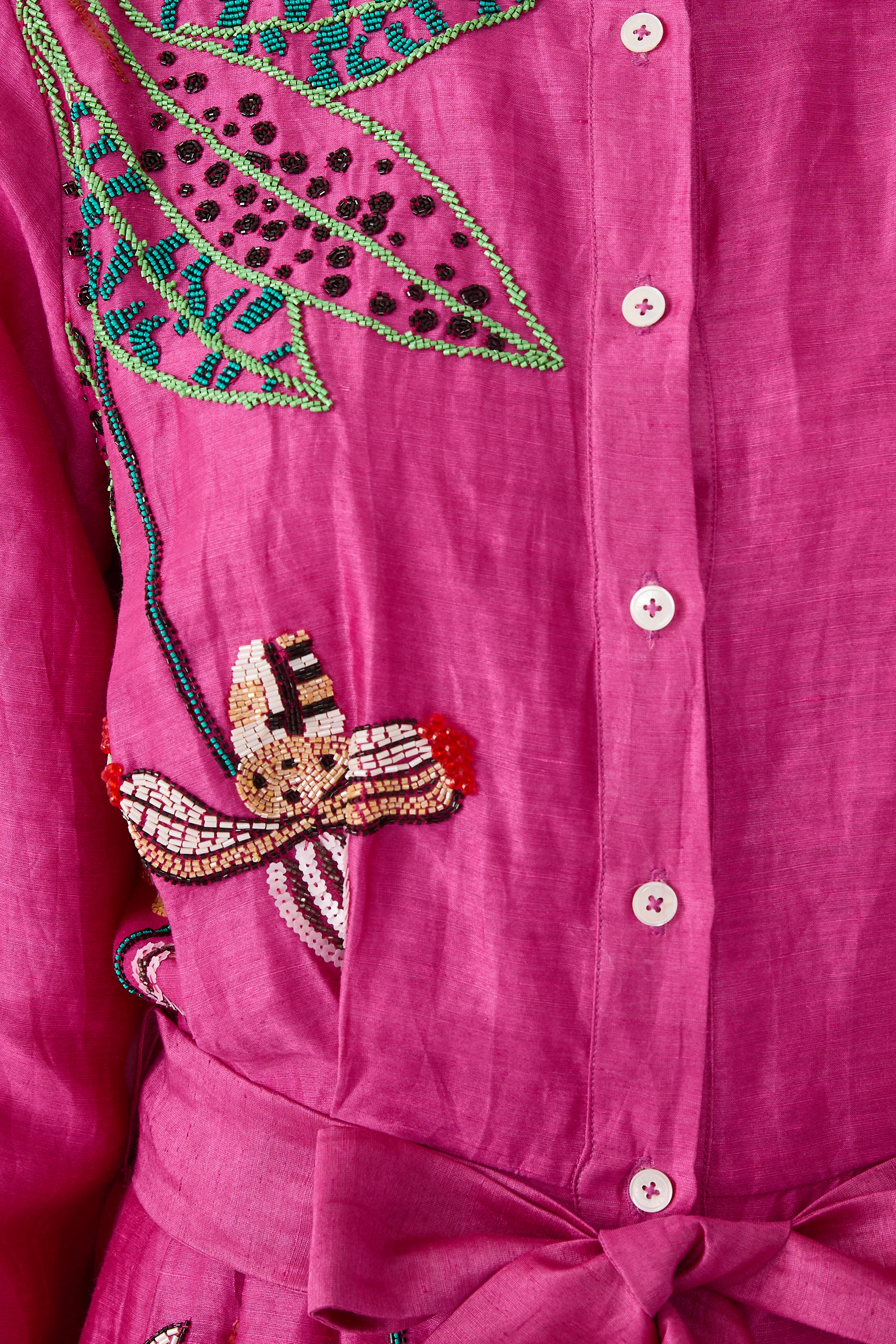  Orchid Print Embroidered Gown 