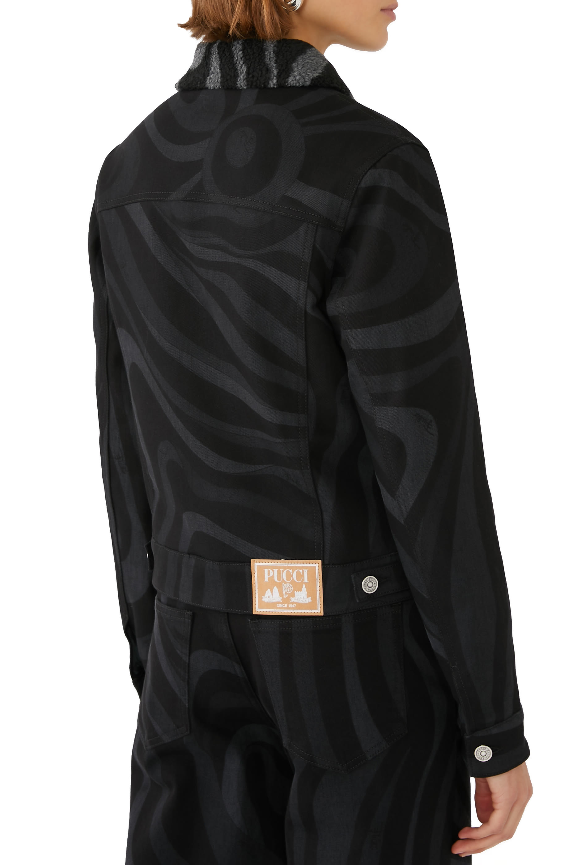 Marmo-Print Denim Jacket