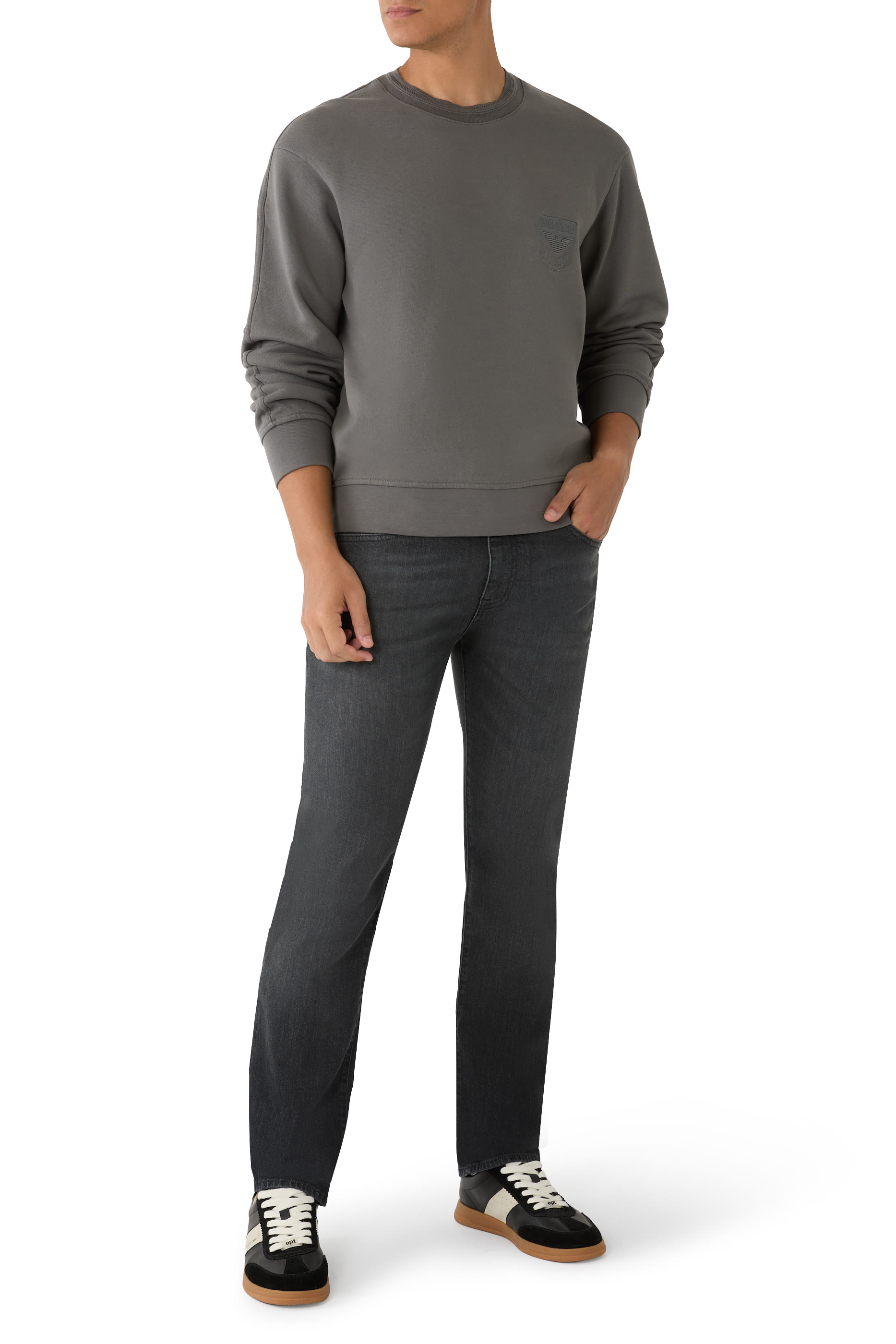 Shield Embroidery French Terry Jersey Sweatshirt