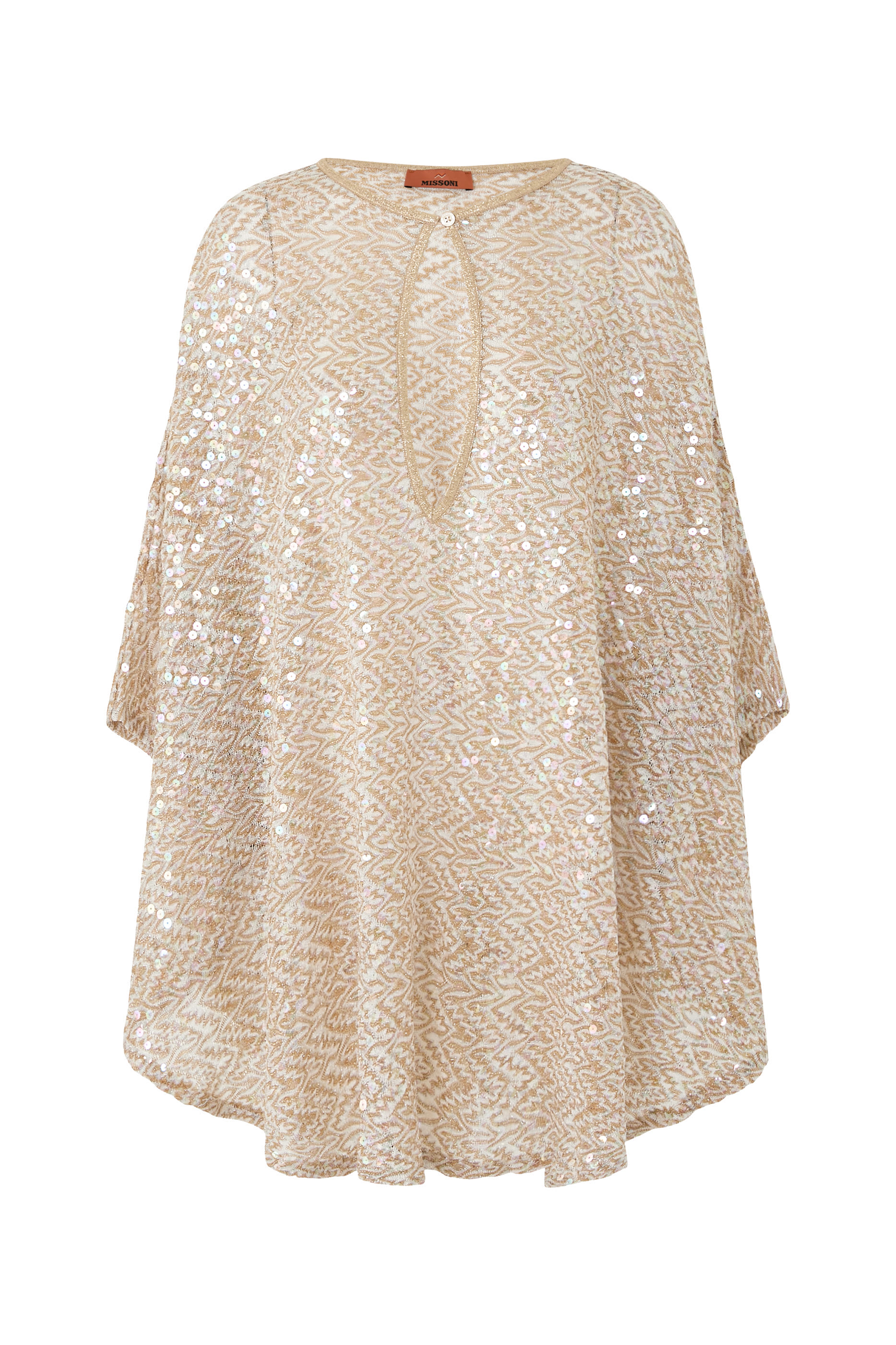 Zigzag Sequinned Short Kaftan Dress