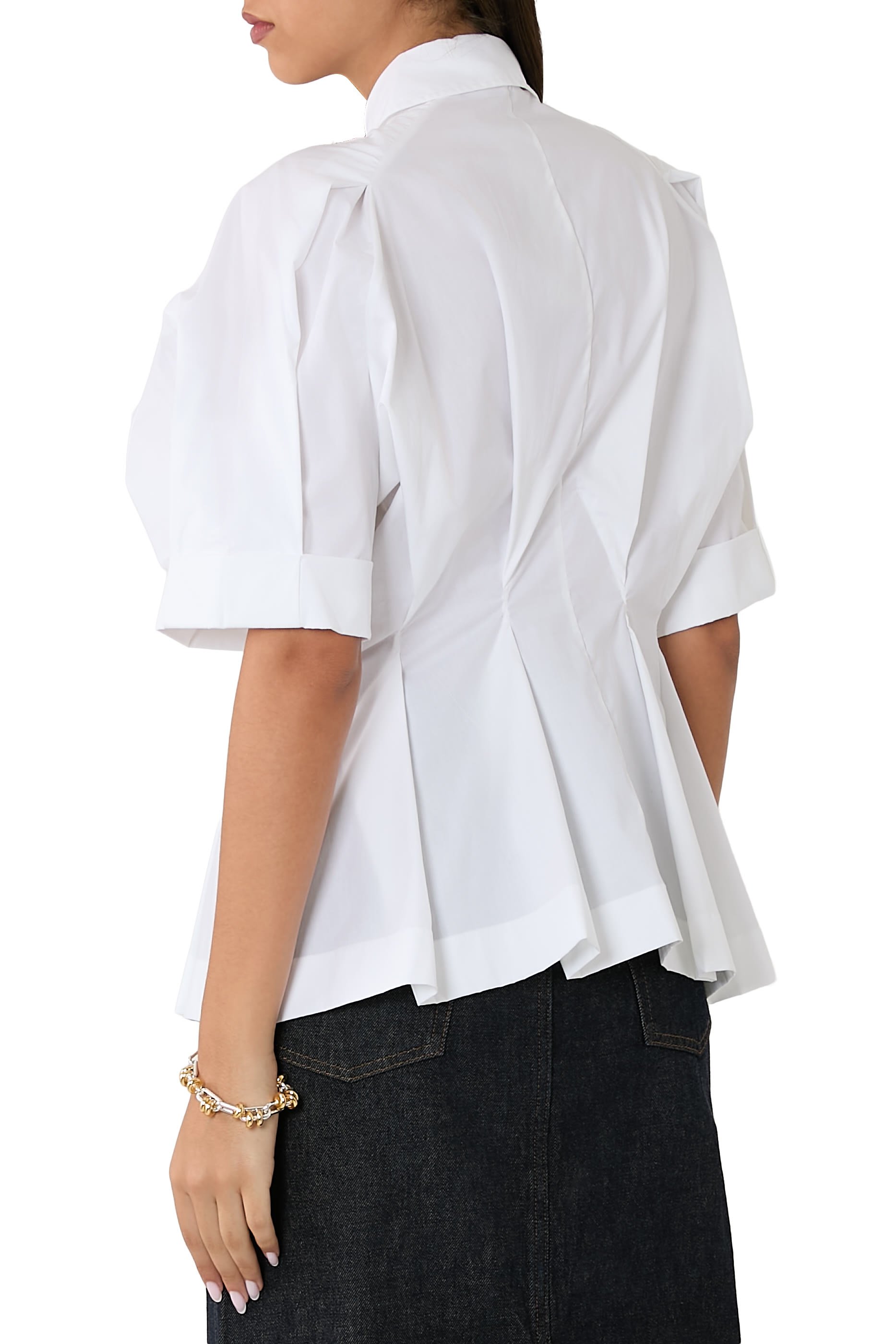 Gathered-Waist Cotton Shirt