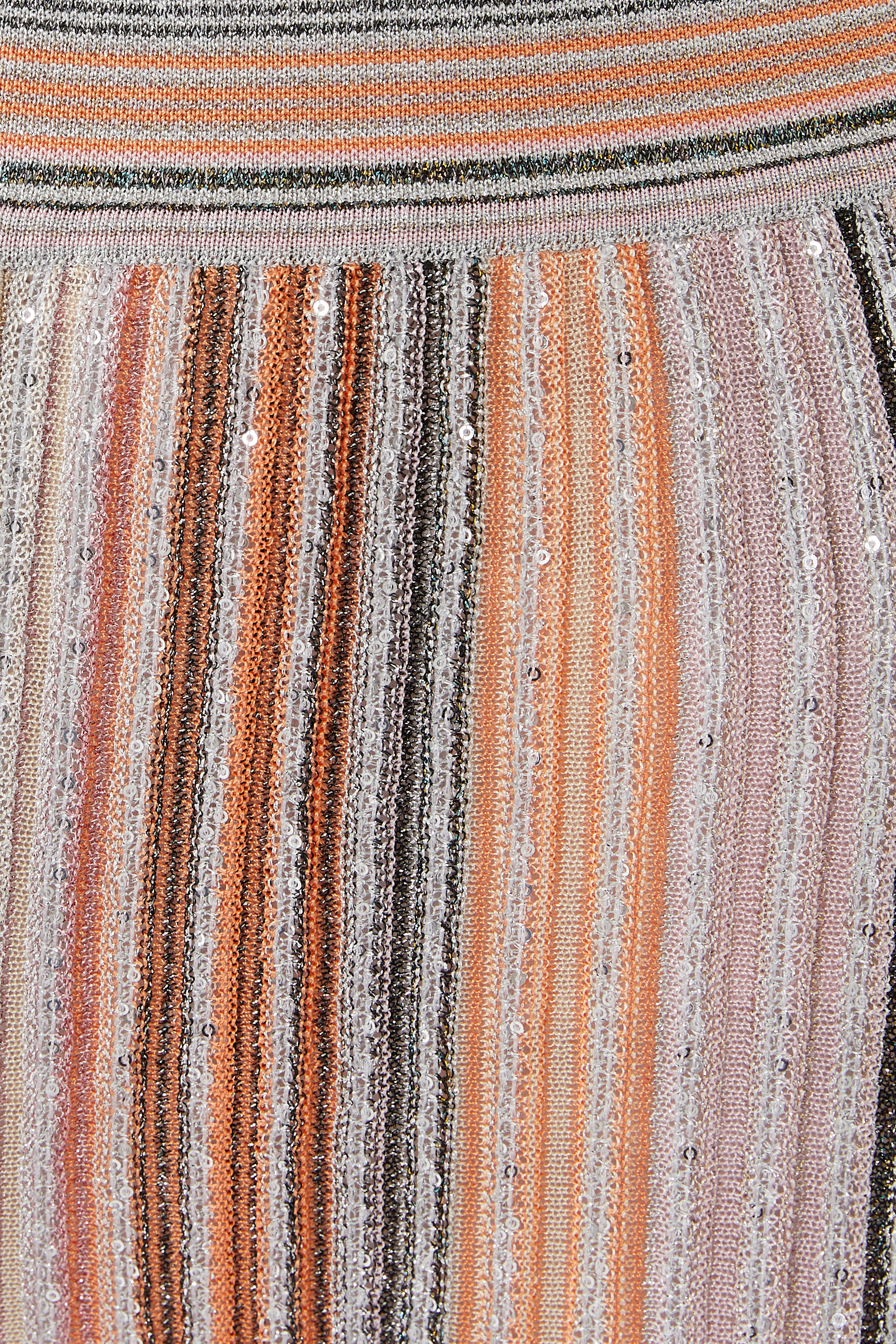 Partialized Sequinned Knit Straight Pants 