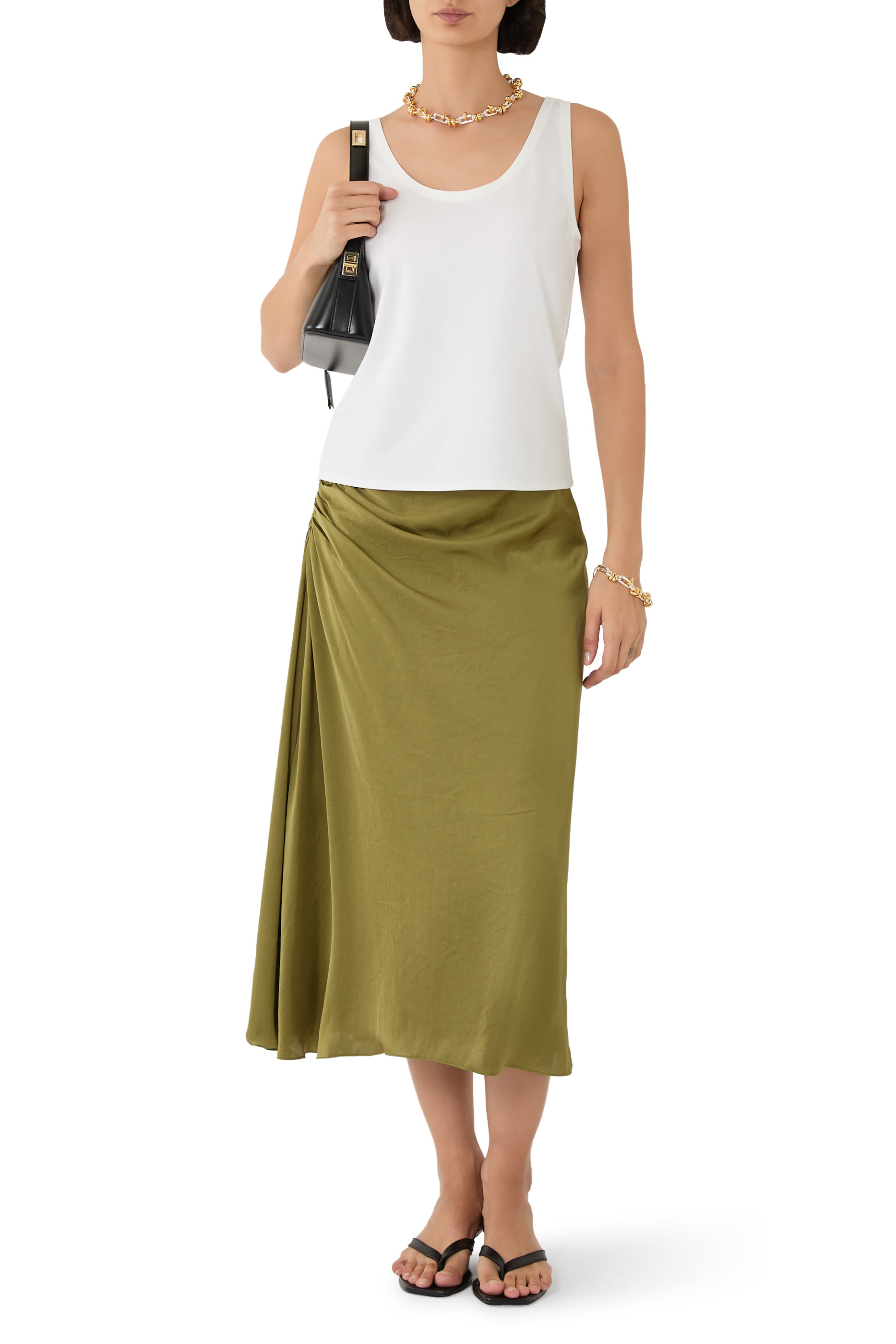 Ruched Midi Skirt