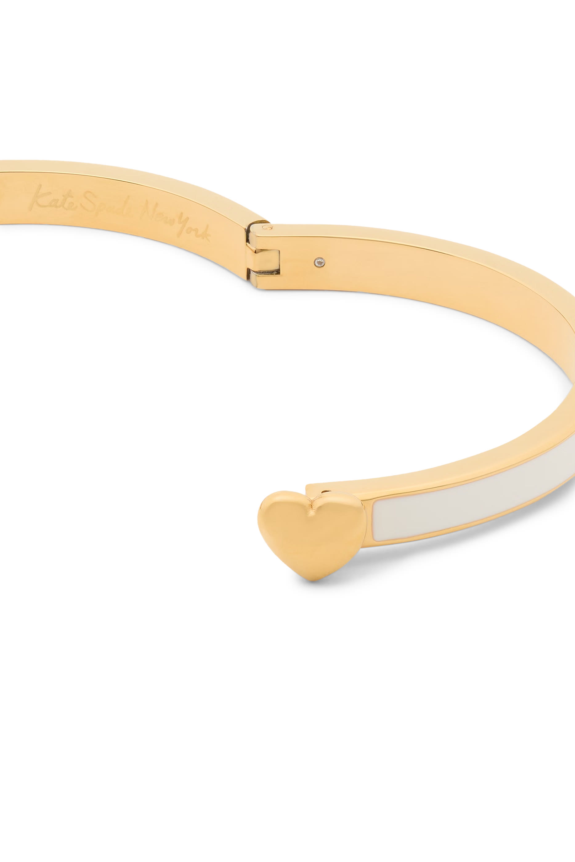 Heart You Enamel Hinged Bangle, Steel & Cubic Zirconia