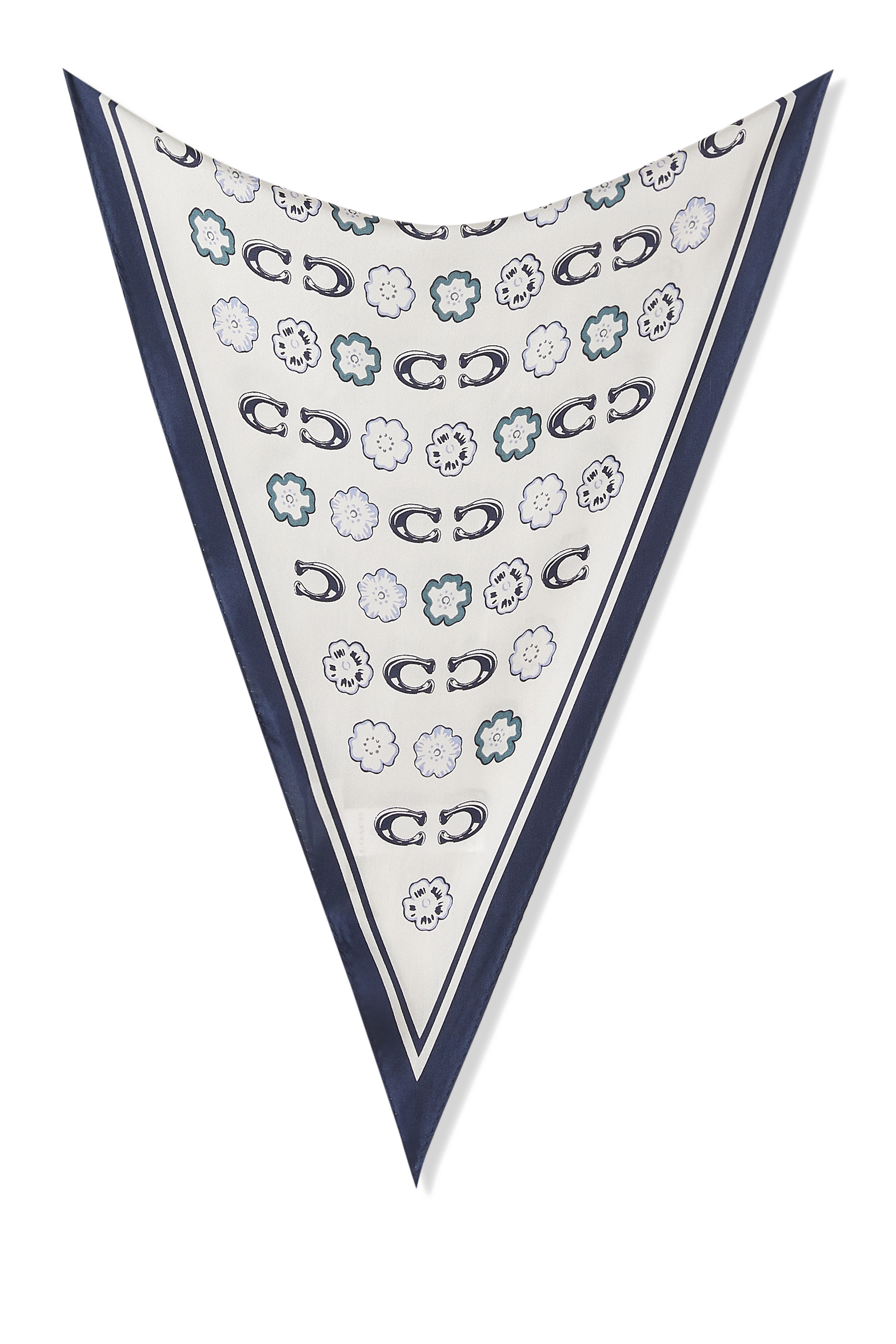 Tea Rose Print Silk Diamond Scarf