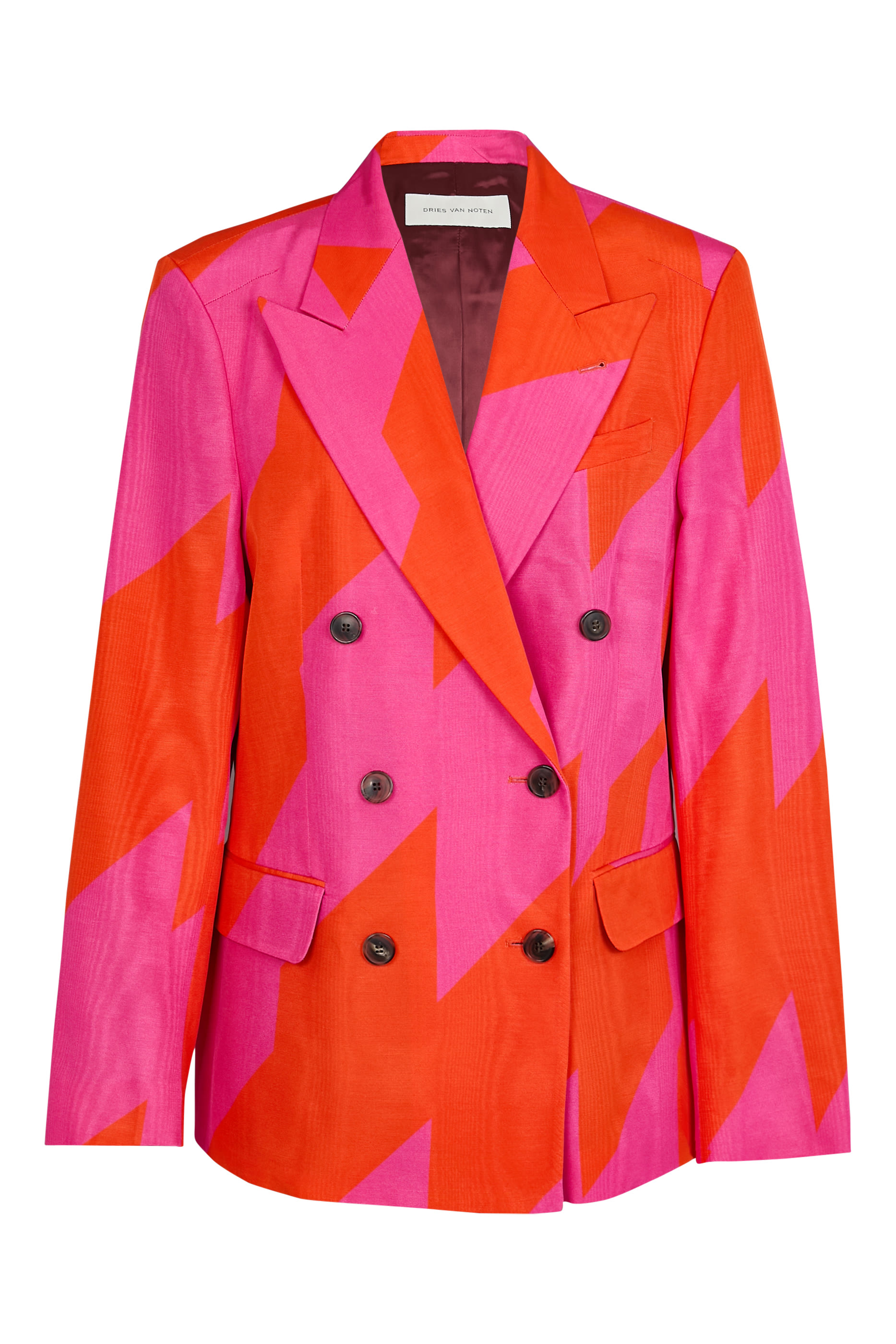 Double-Breasted Moir&eacute; Blazer