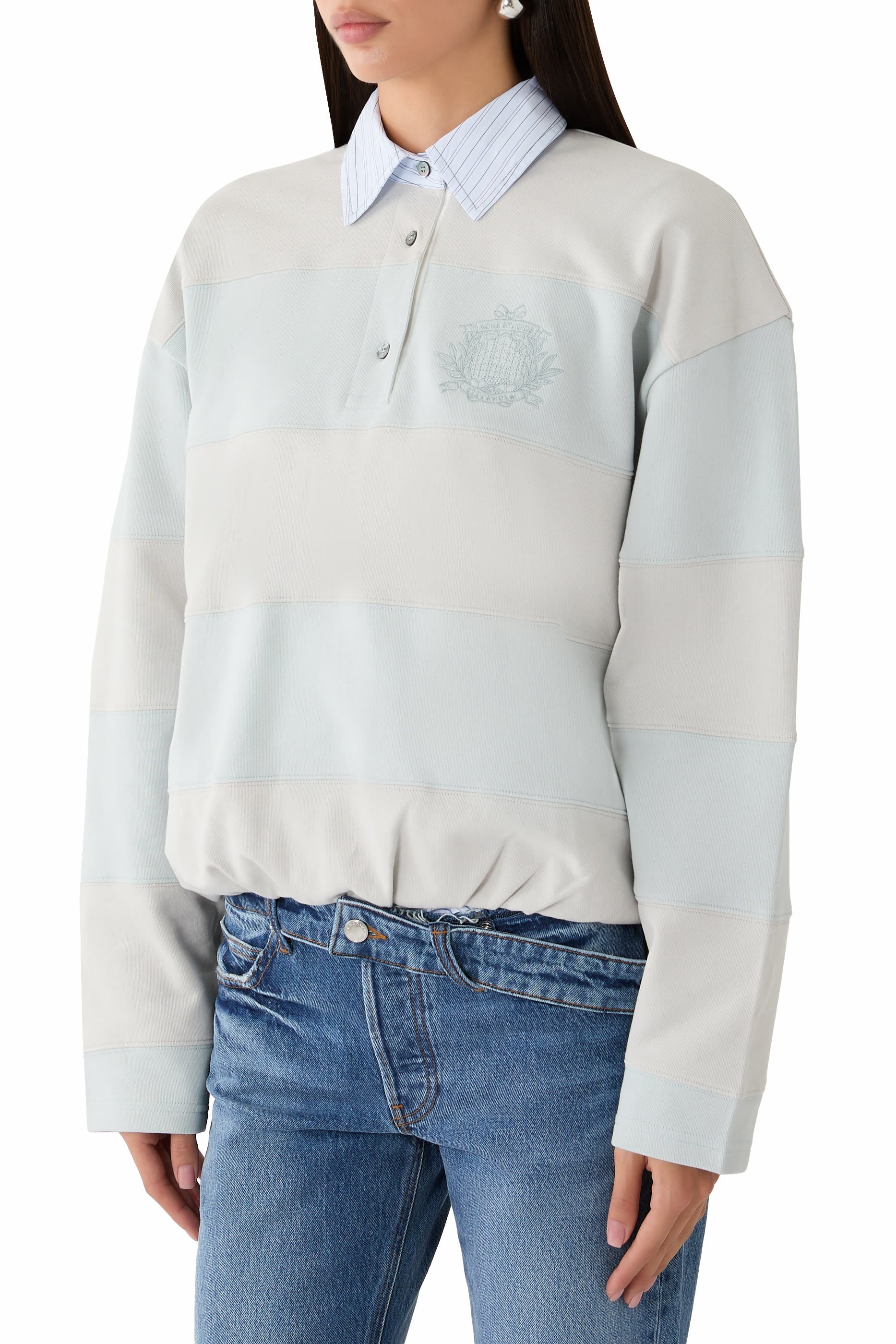 Striped Polo Sweatshirt
