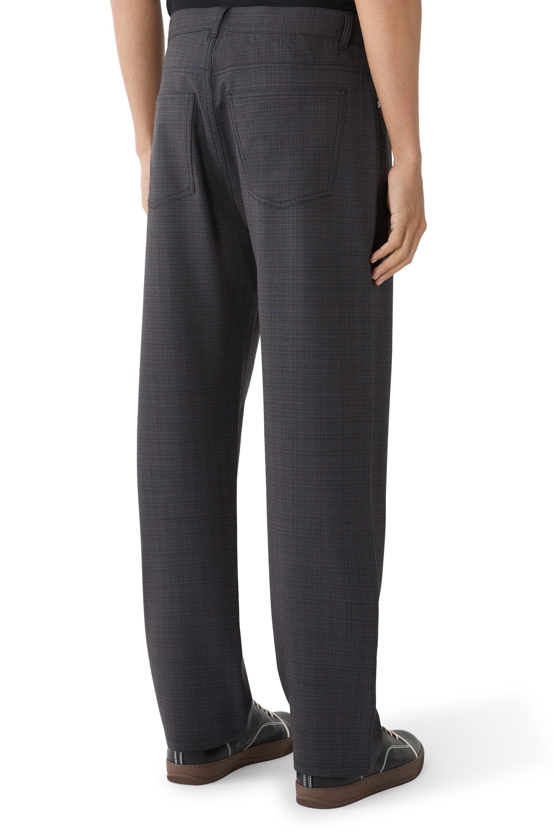Wool Check Trousers 