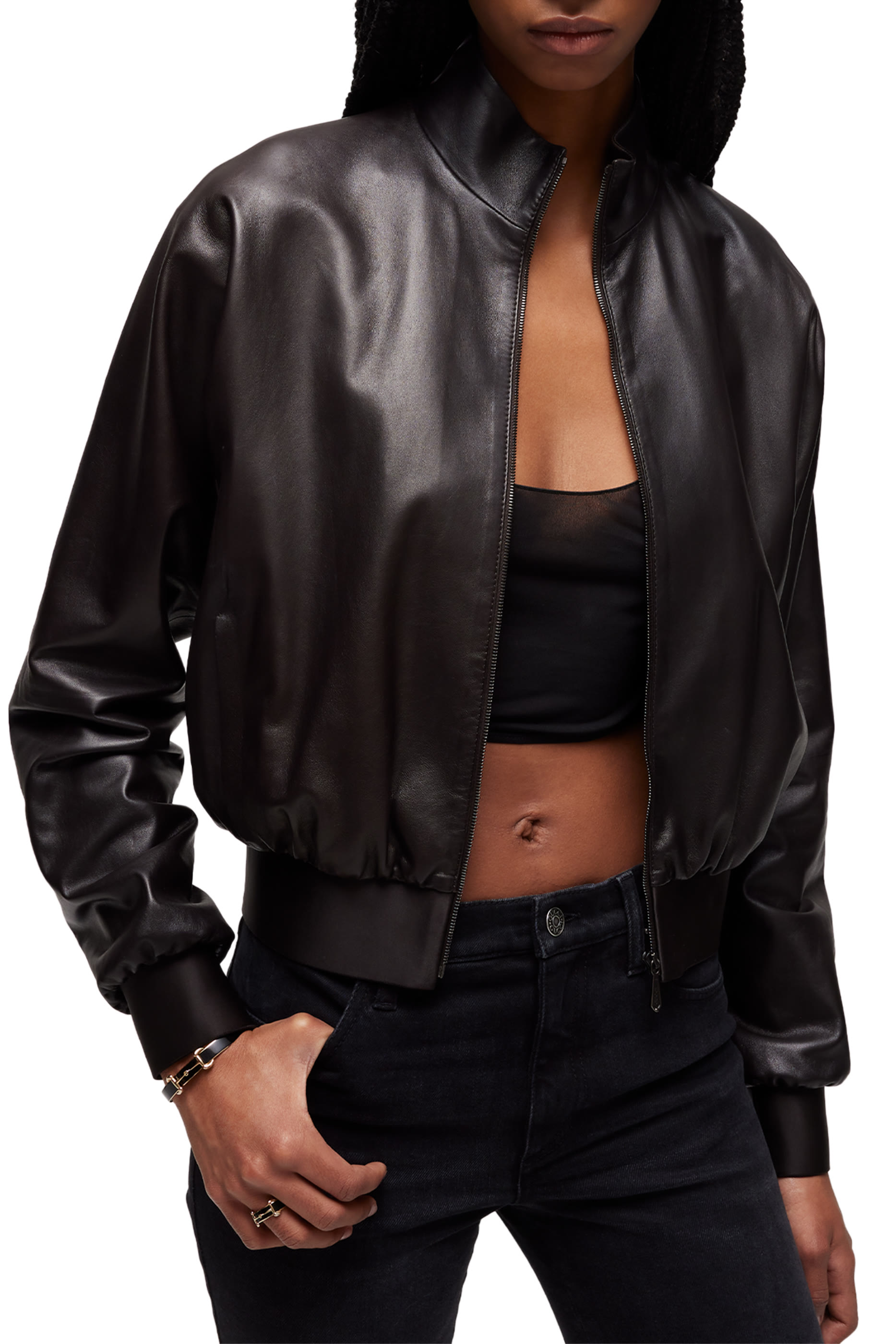 Soft Nappa Leather Bomber Jacket 