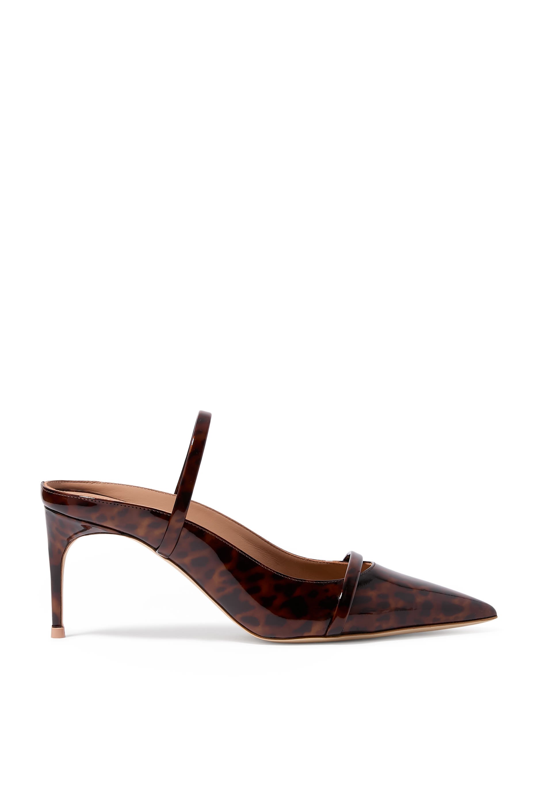 Aurora Leopard 70 Patent Leather Mules