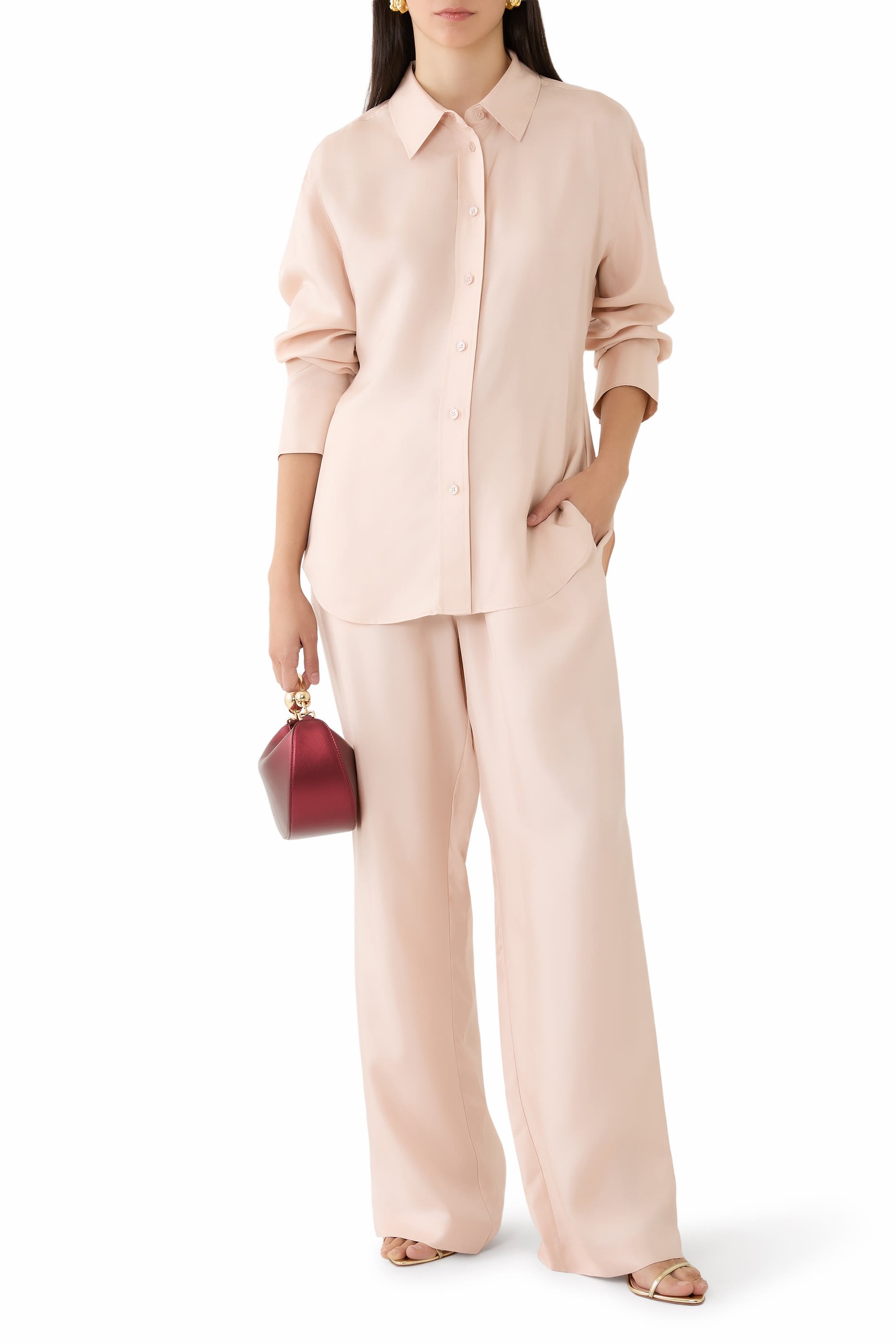 Relaxed Silk Trousers 