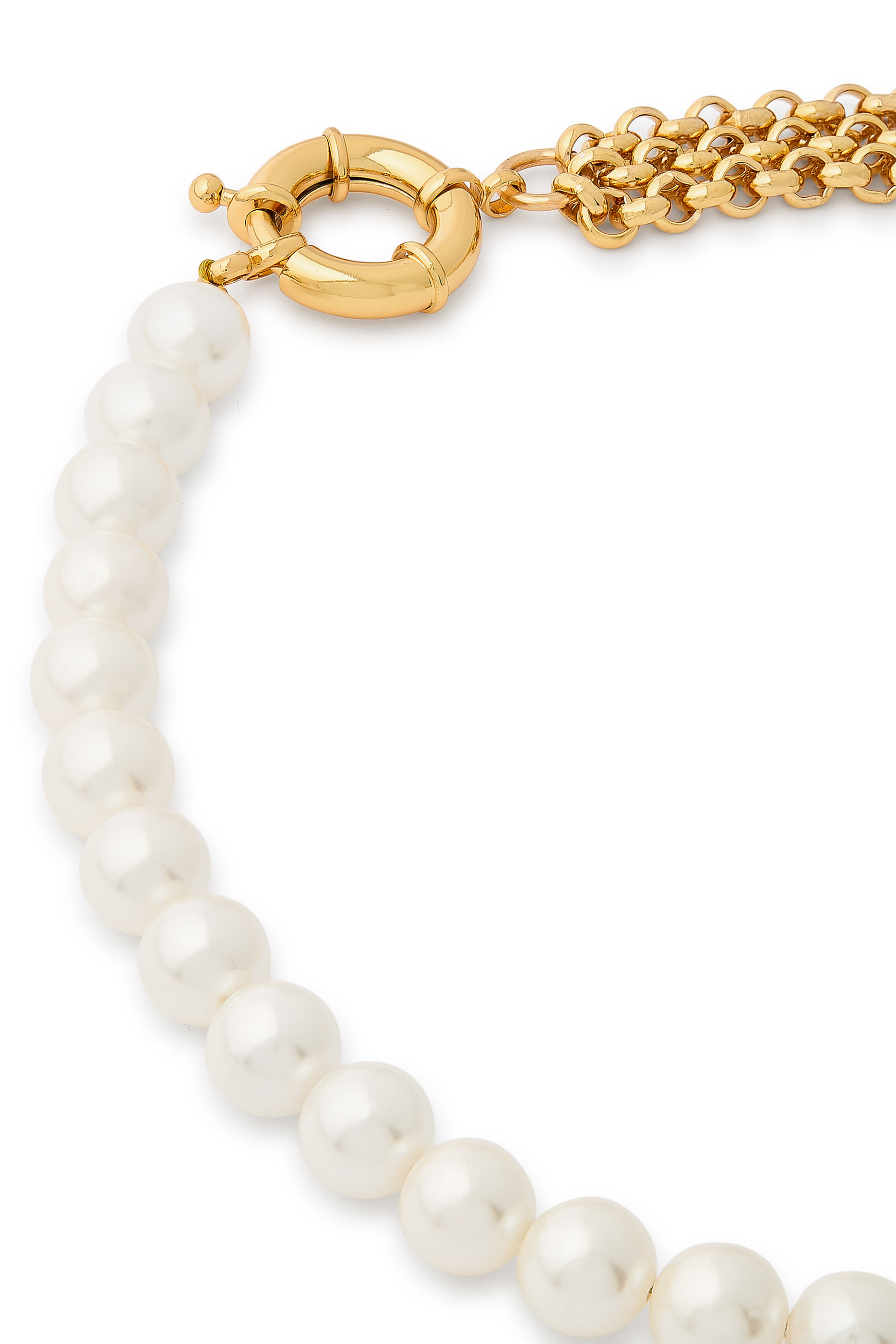 Gold and Pearl Necklace, 24K Yellow Gold & Pearl