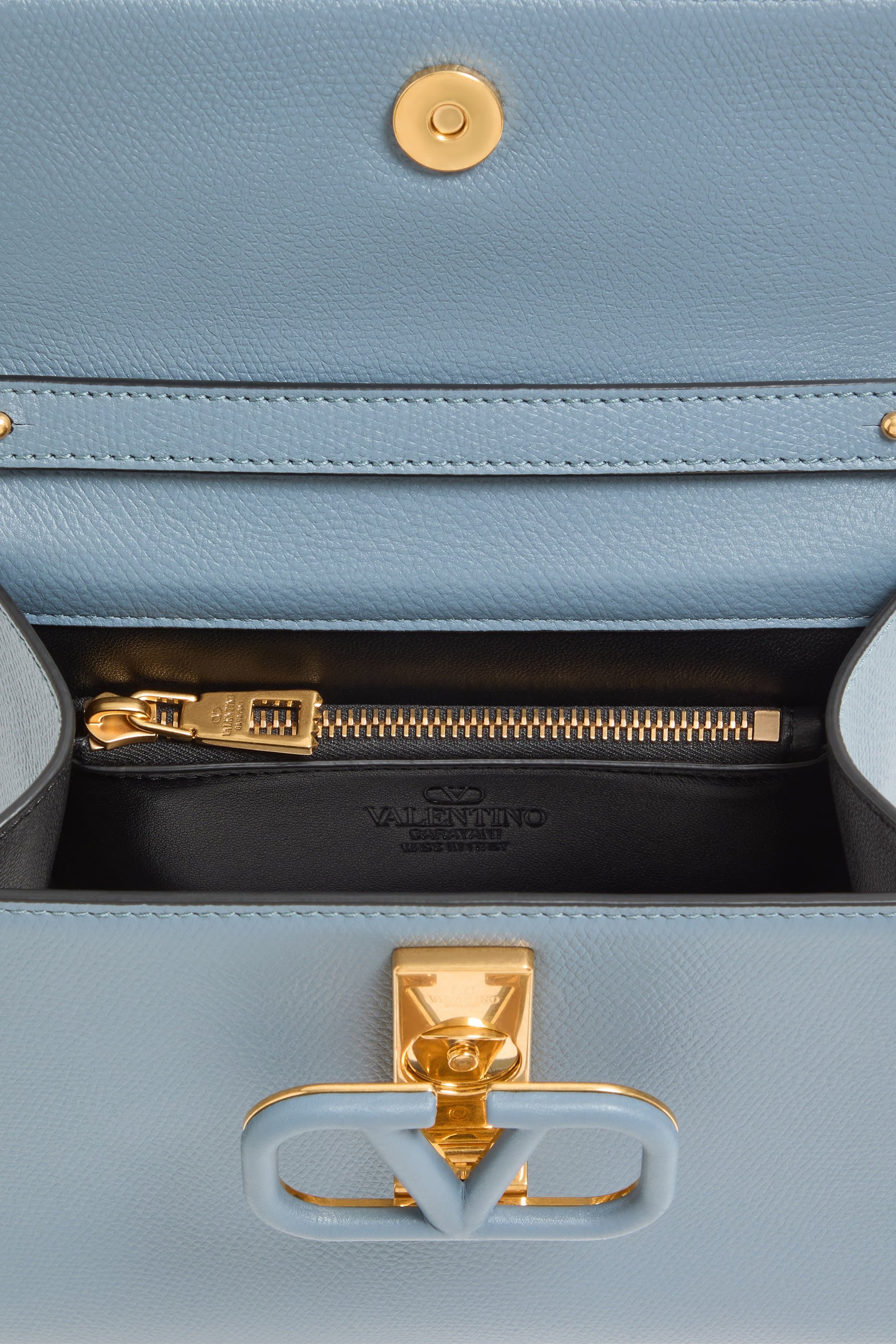 VSling Grainy Calfskin Leather Handbag