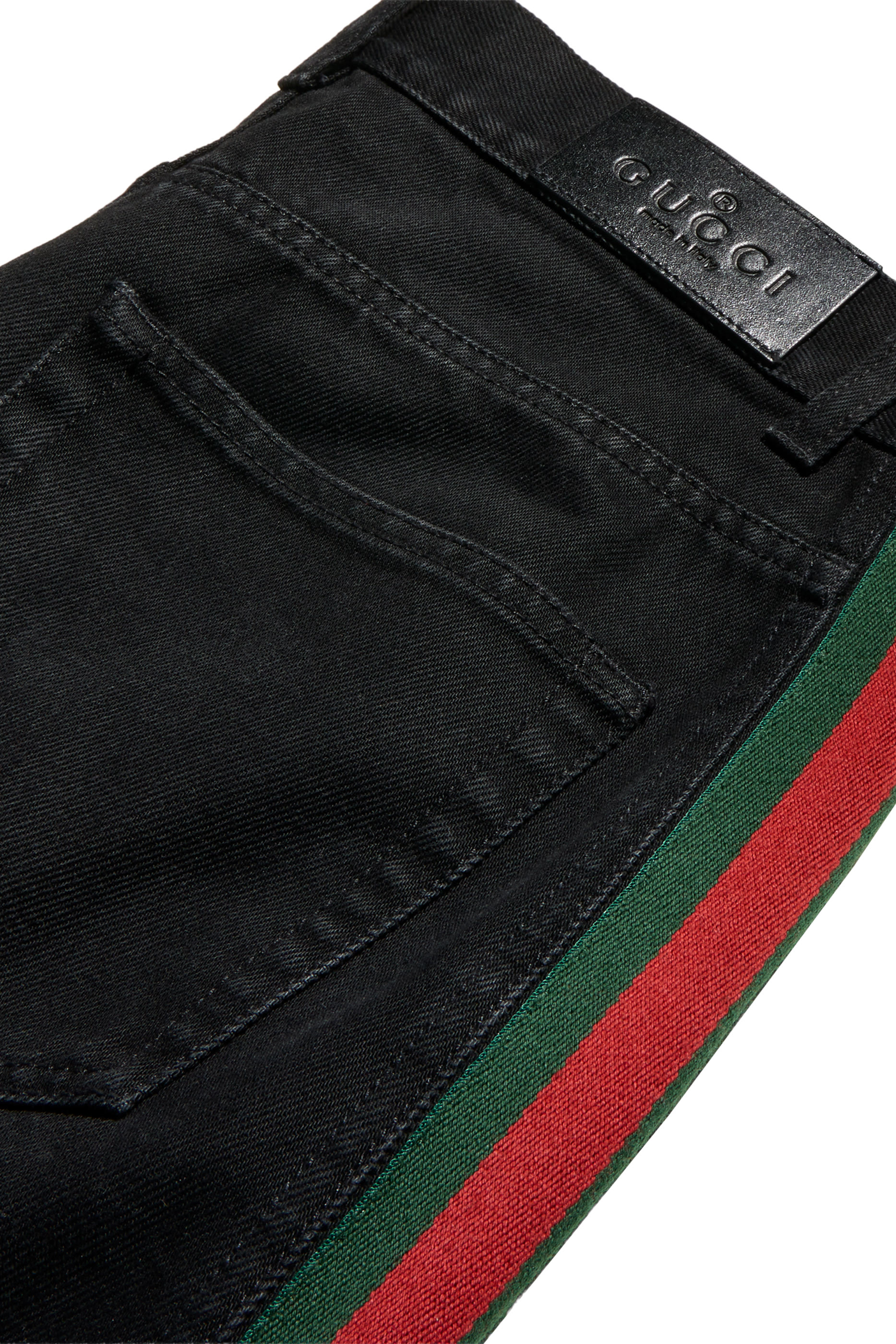Cotton Denim Pants With Web Insert 