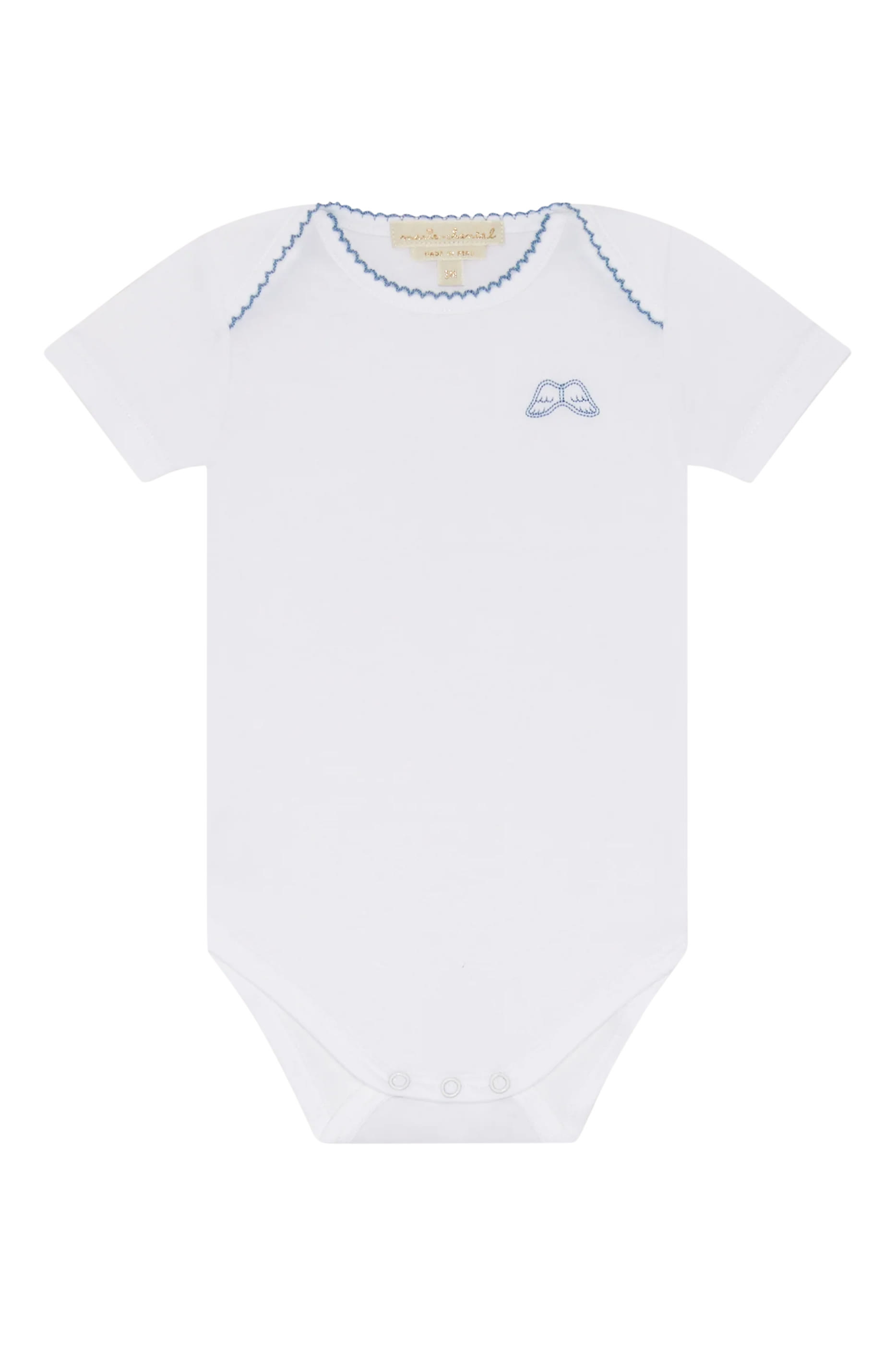 Kids Angel Wing Picot Short Sleeve Onesies Set