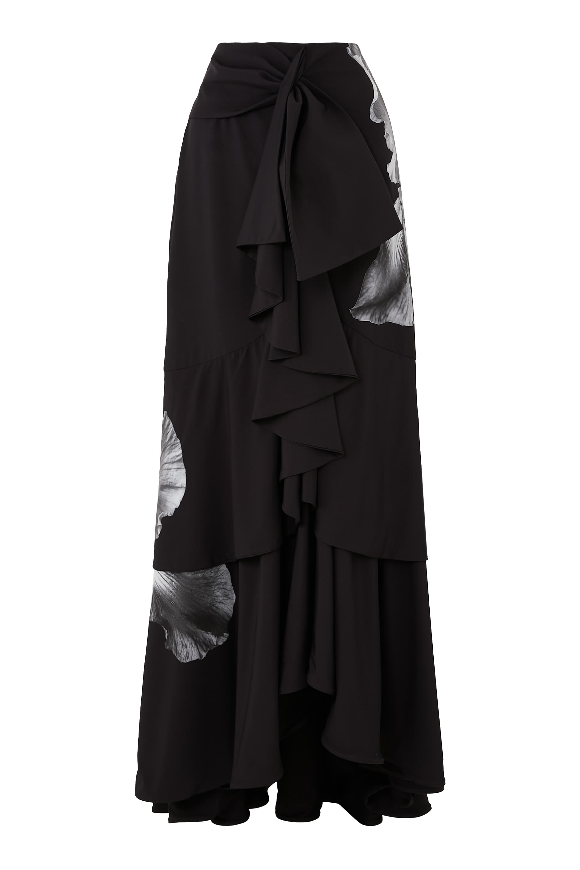 Front Ruffle Maxi Skirt