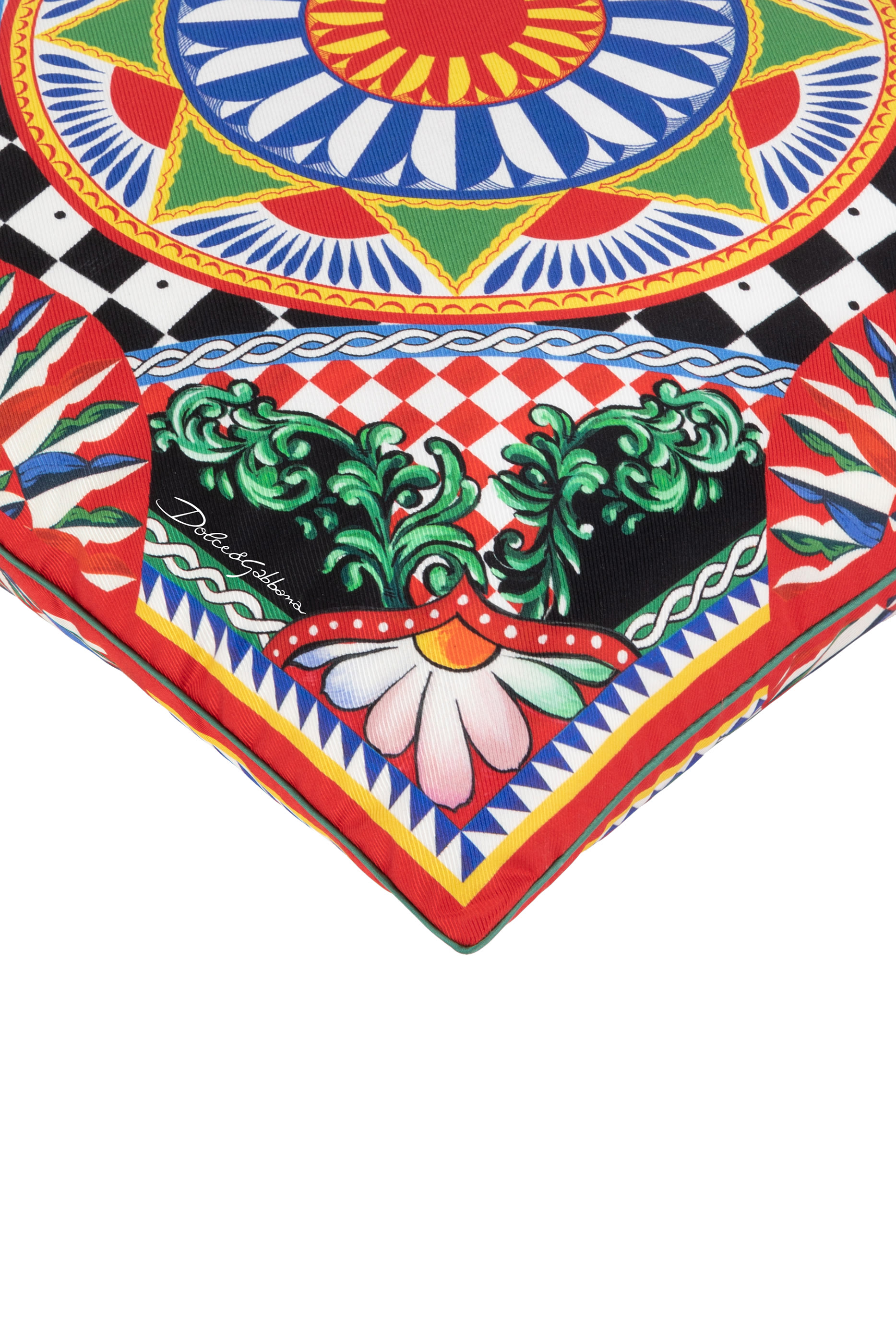 Green Carretto Silk Twill Cushion Small