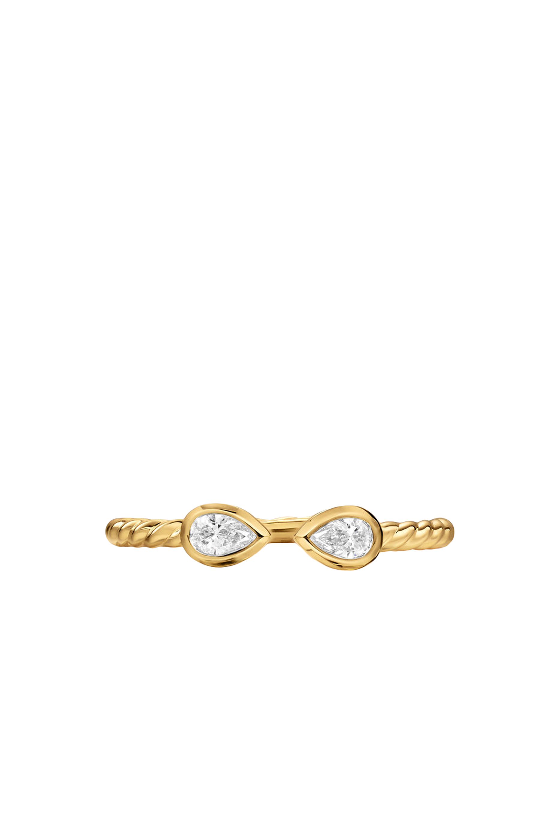 Petite Modern Renaissance&reg; Open Pear Ring, 18K Yellow Gold & Diamonds