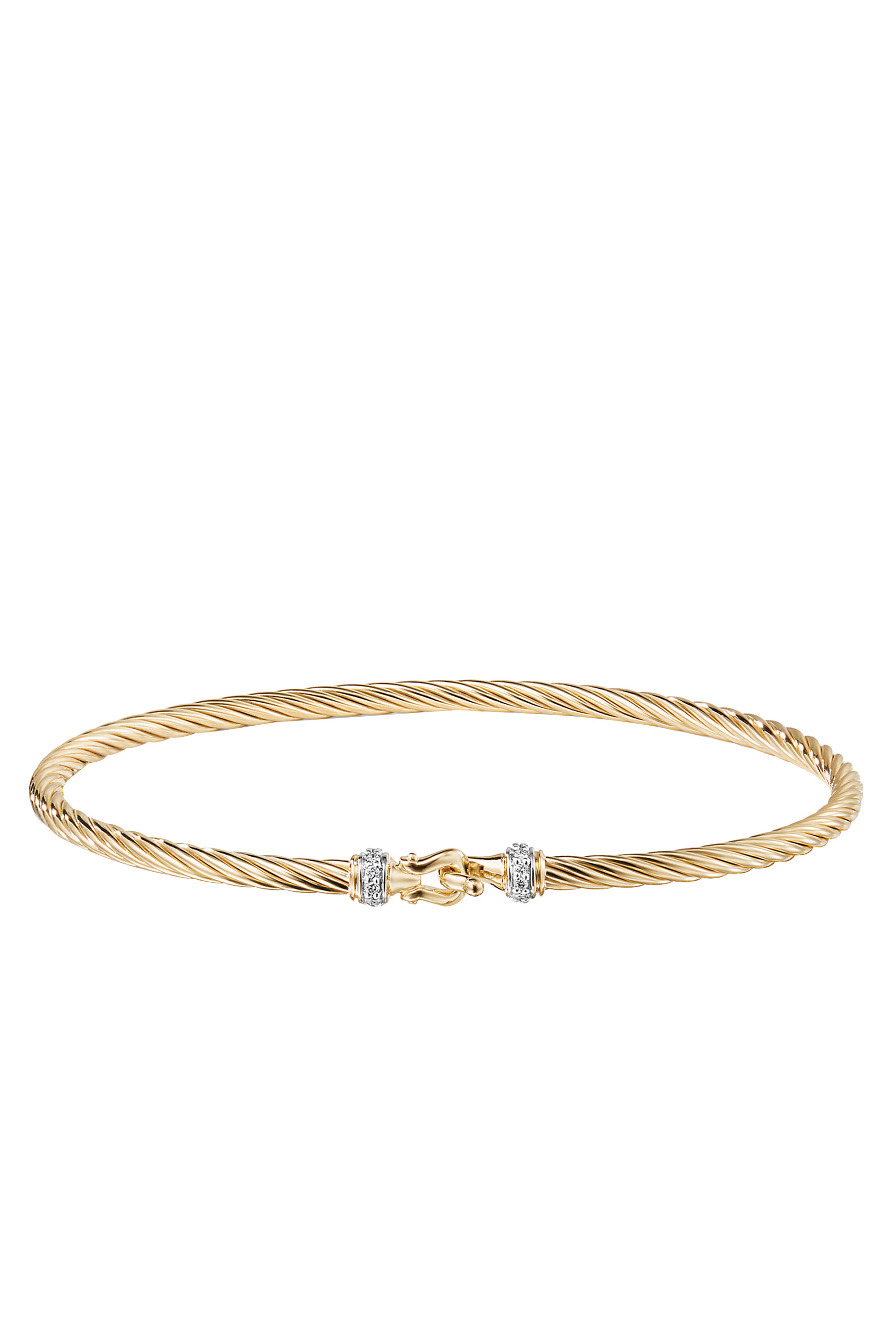 Cable Buckle Bracelet, 18k Gold & Diamonds