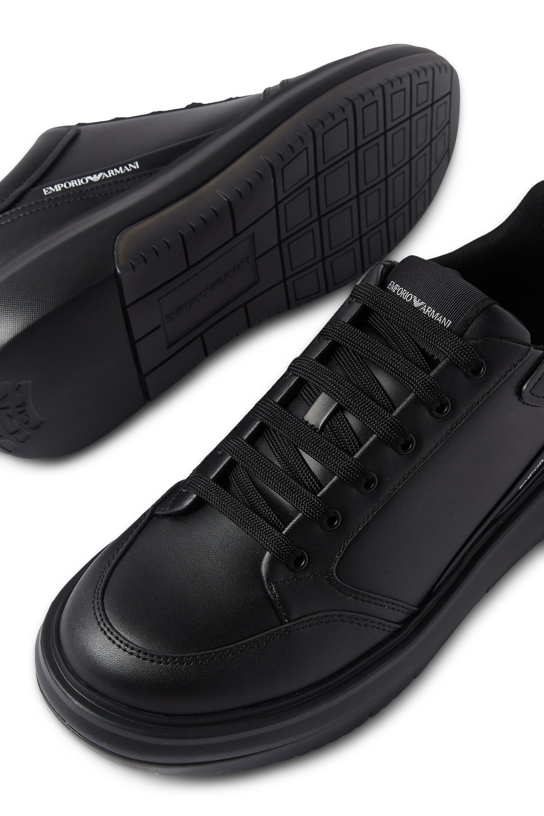 Leather Sneakers with Side Logo