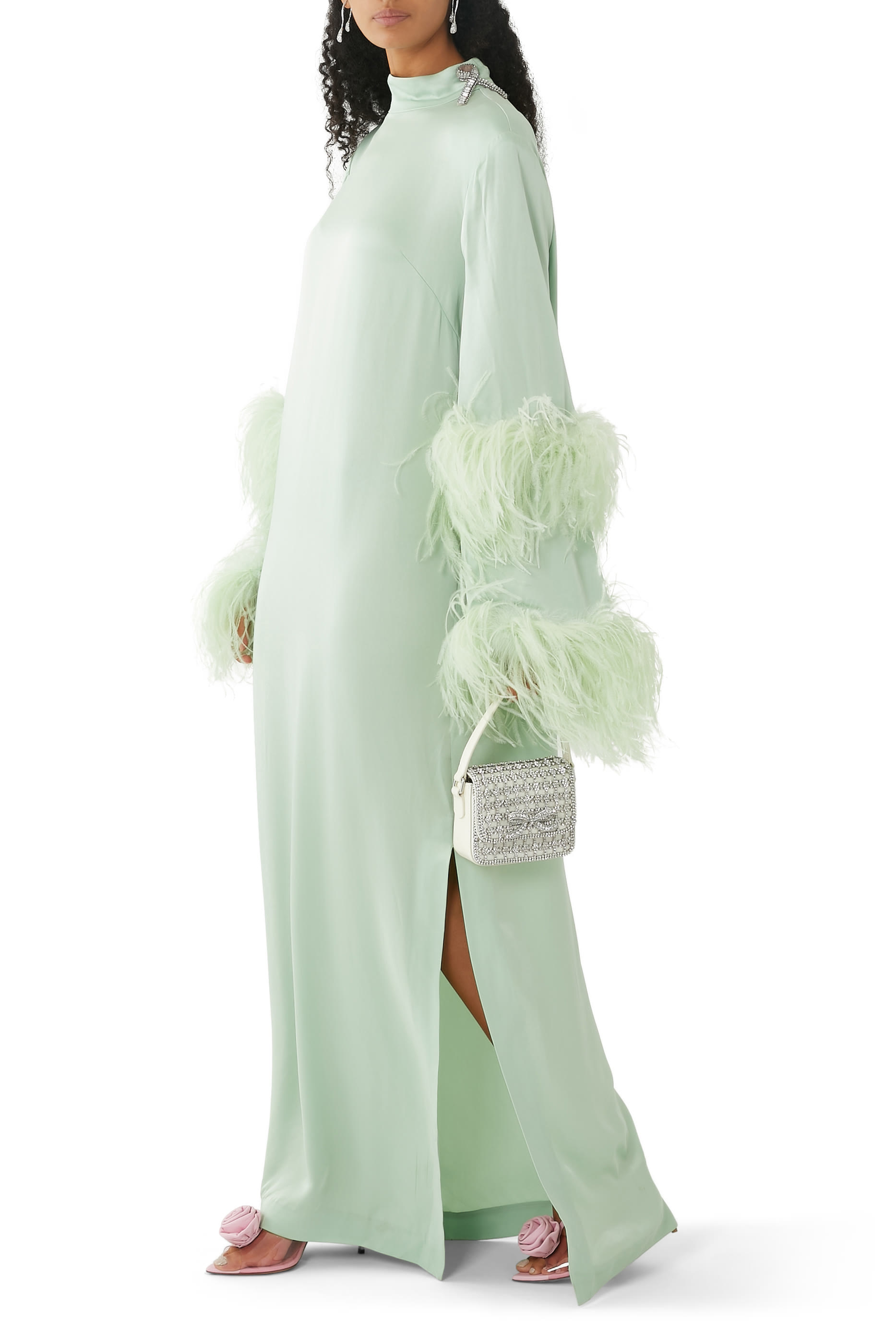 Zahra Feather-Detail Gown
