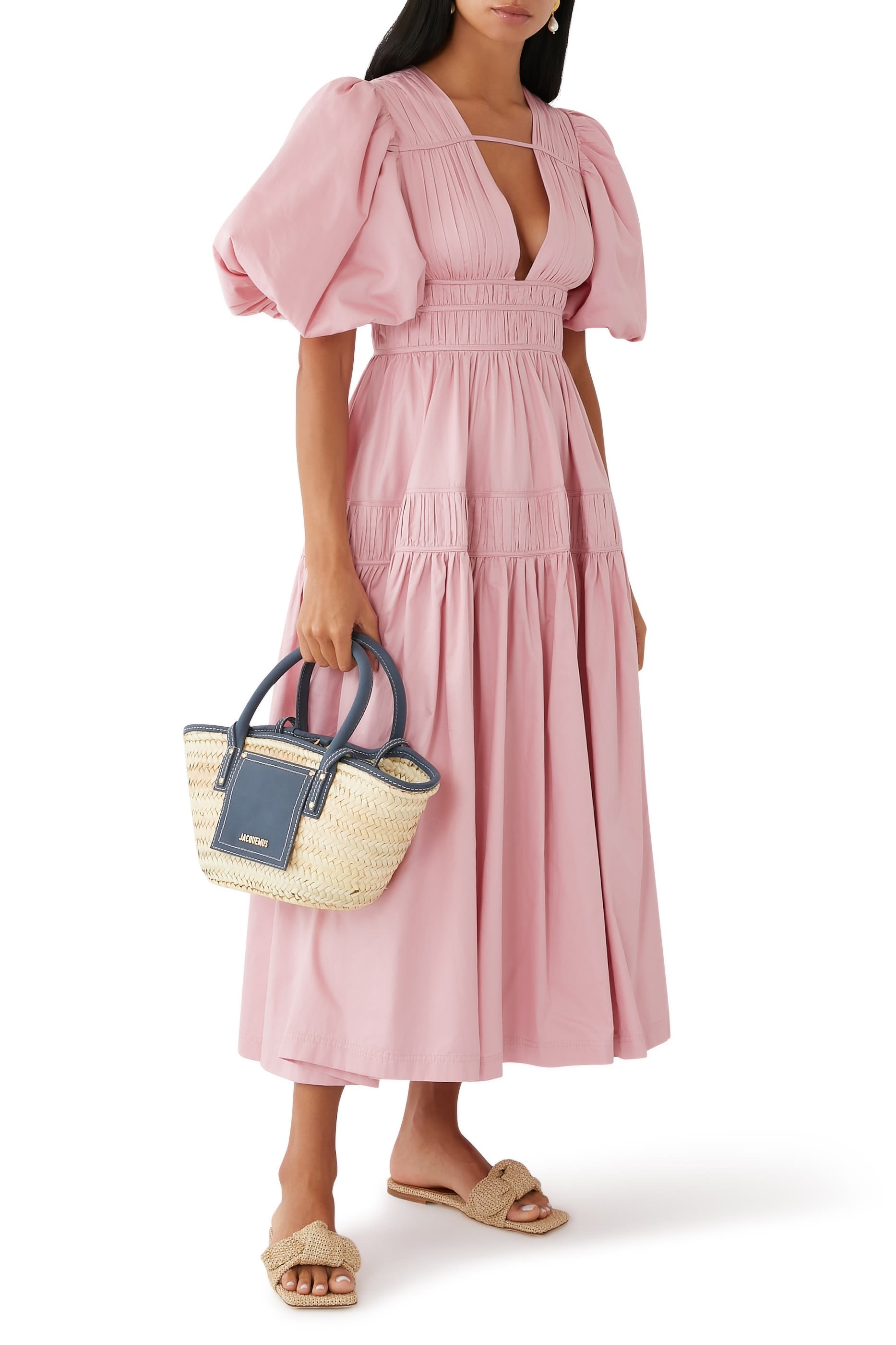 Knot Rafiia & Leather Slides