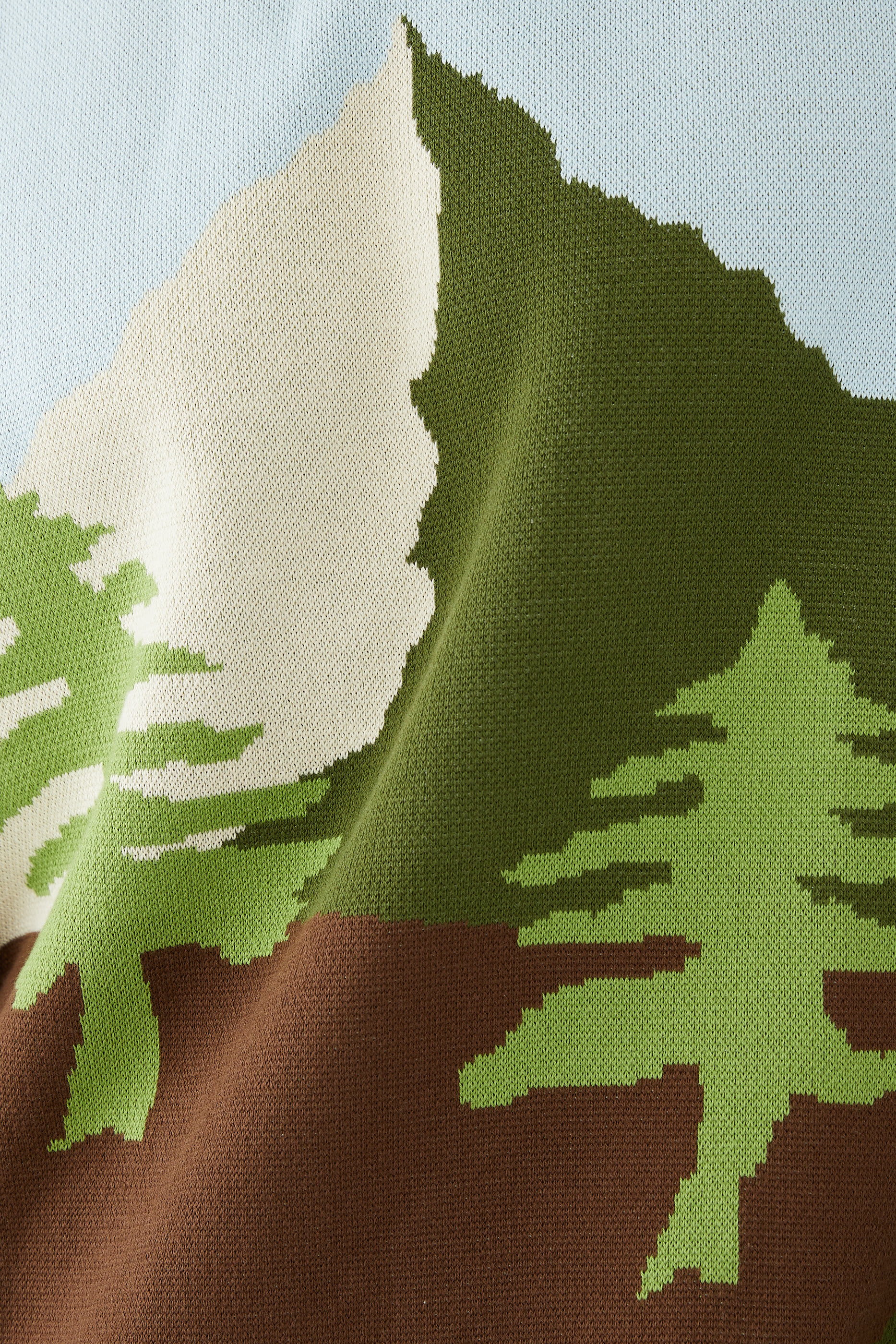 Cotton Jacquard Crew Neck Jumper