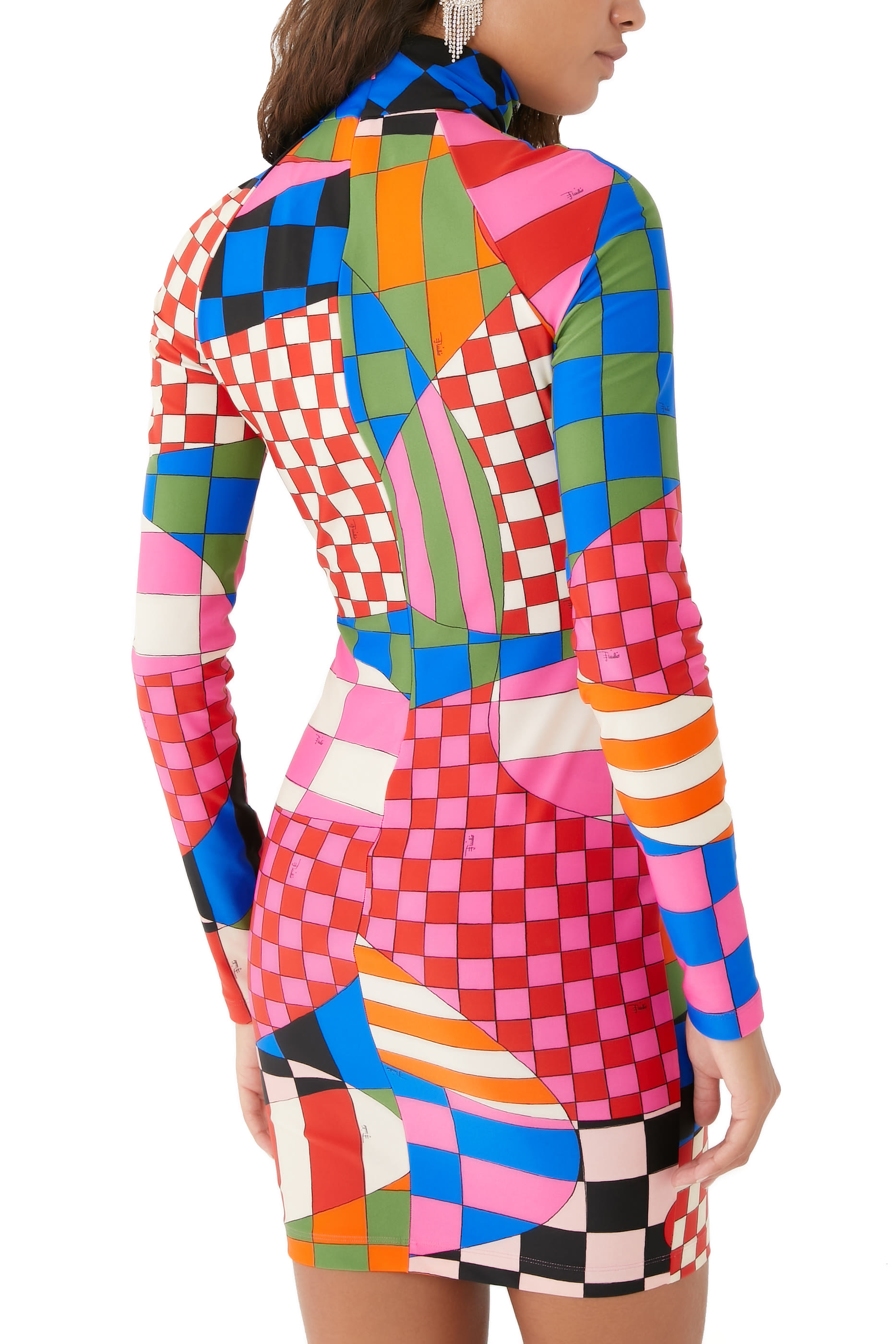 Printed Stretch-Jersey Mini Dress