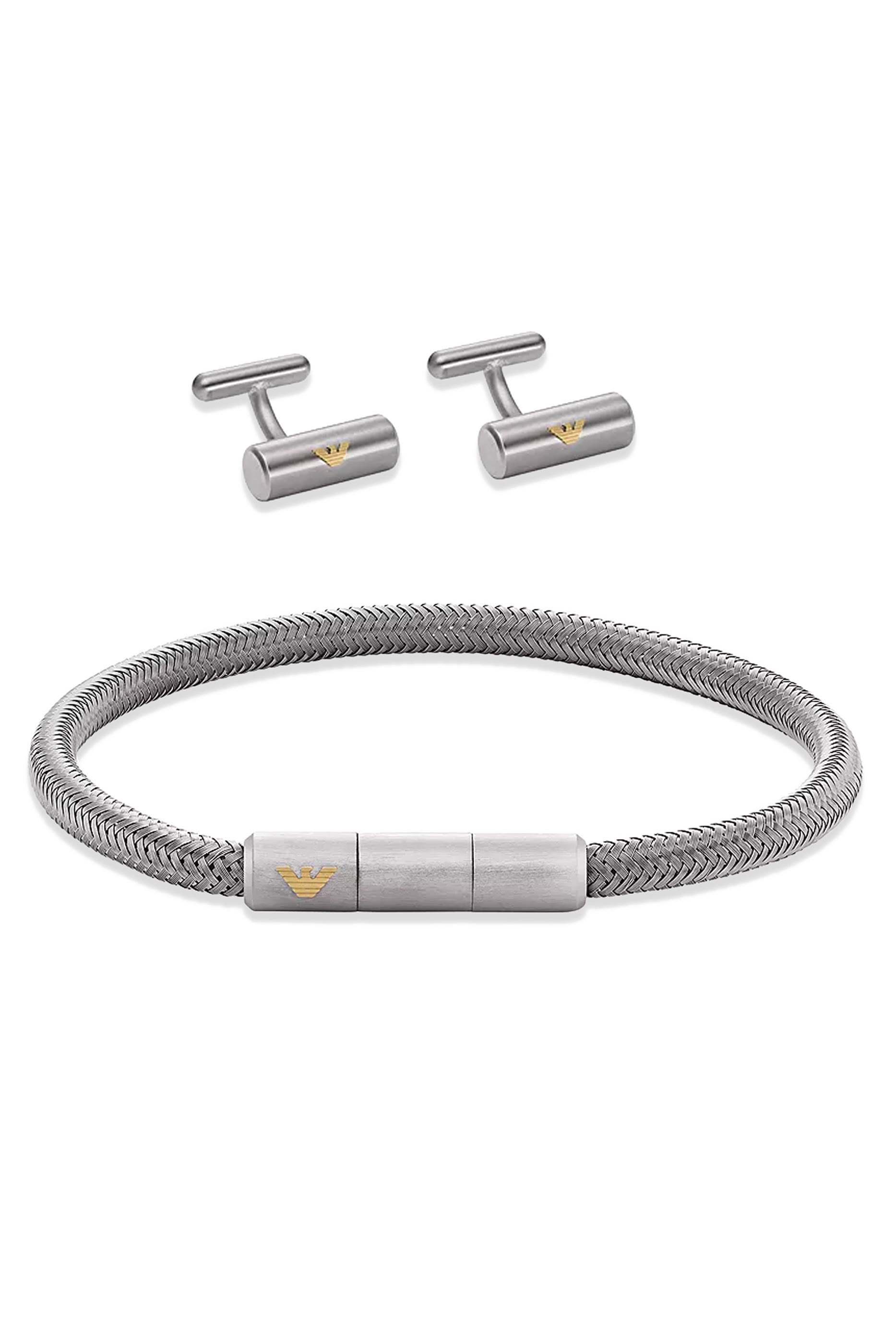 Stainless Steel Bracelet & Cufflinks Set